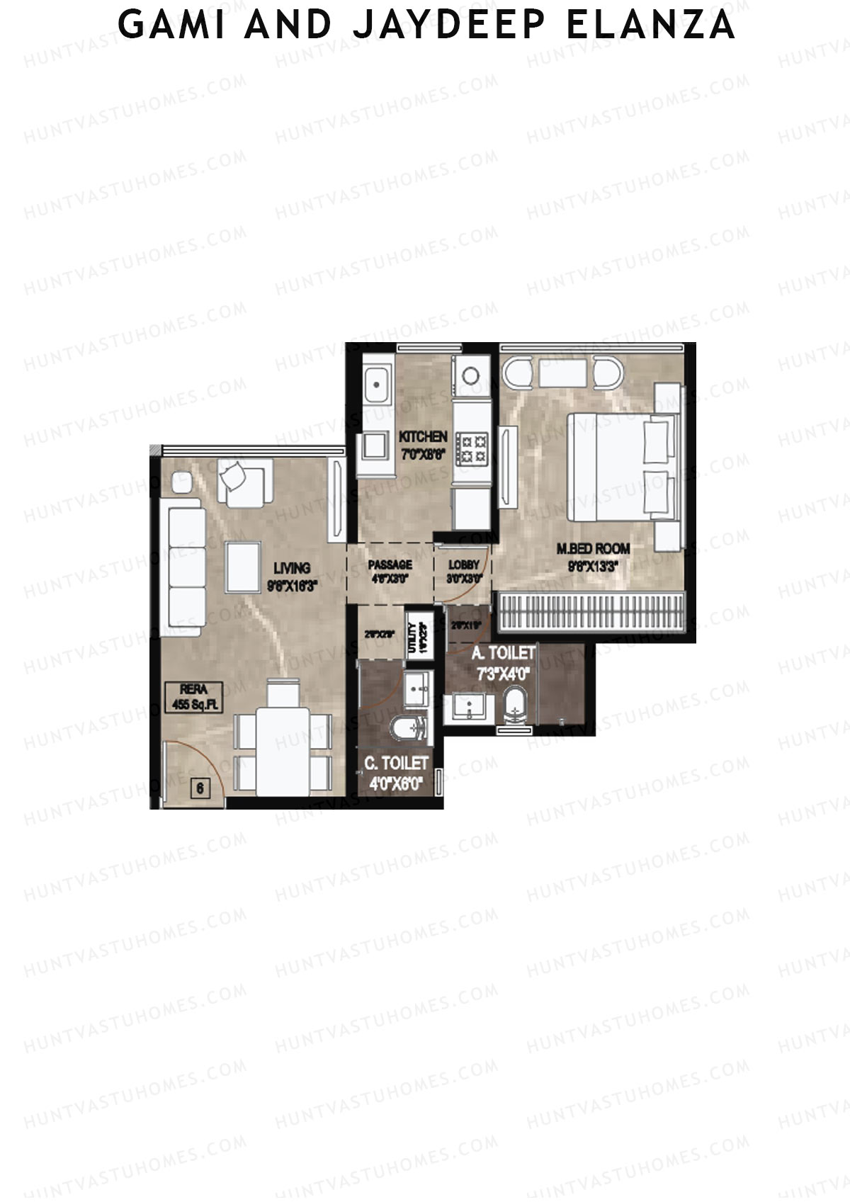 Gami And Jaydeep Elanza Wing B Unit 6 Floor Plan