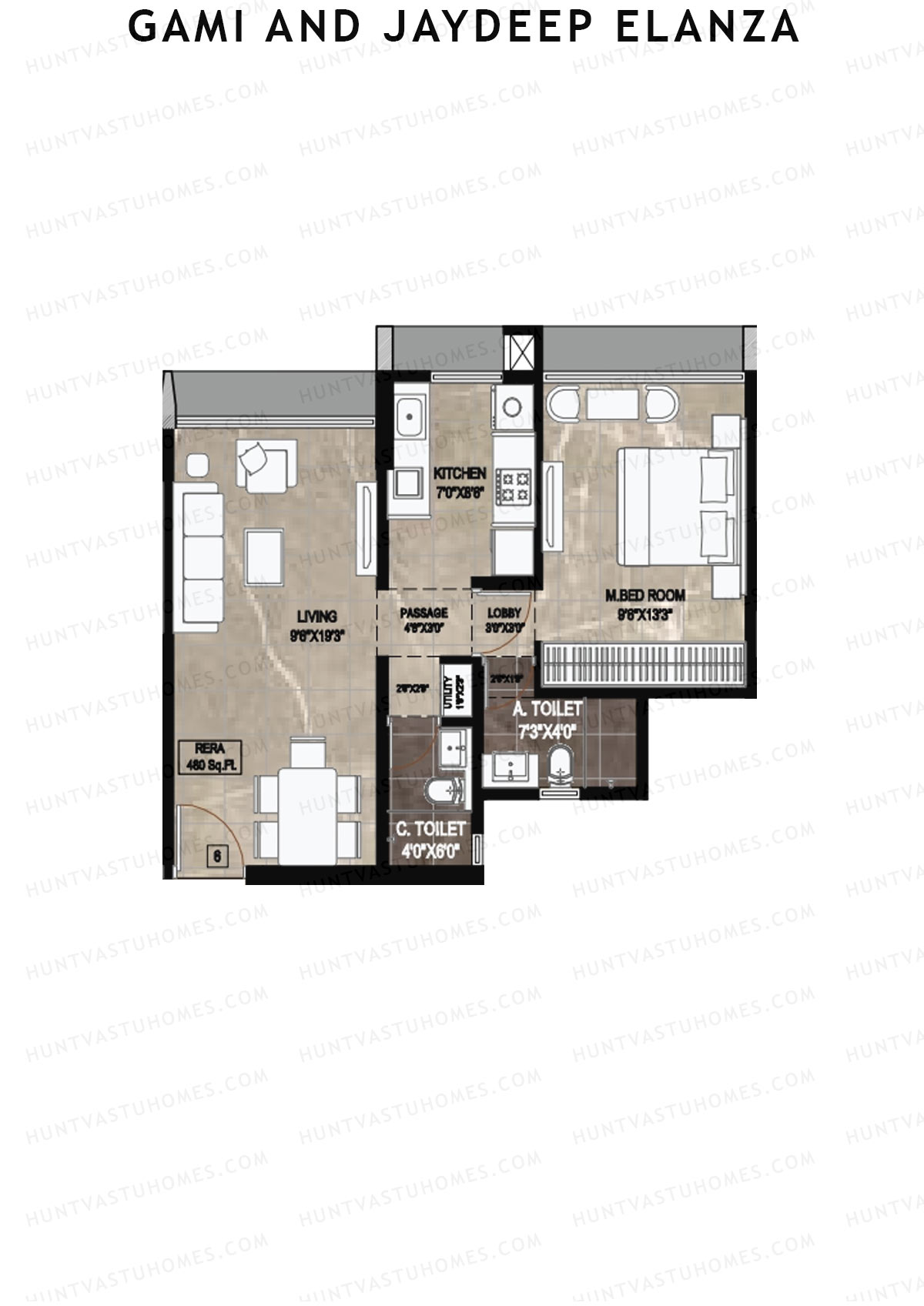 Gami And Jaydeep Elanza Wing B Unit 6 Floor Plan