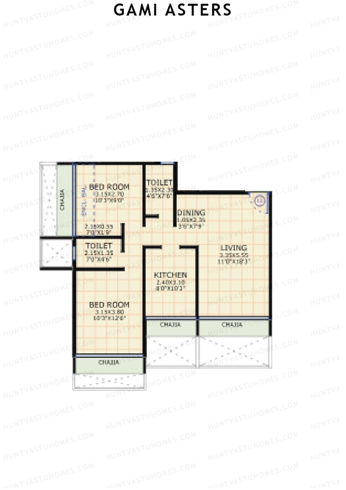 Gami Asters Wing B Unit 2 Floor Plan