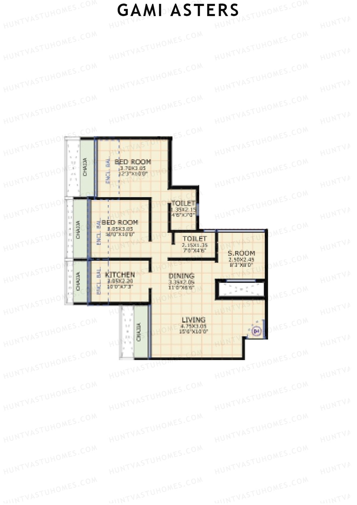 Gami Asters Wing B Unit 3 Floor Plan