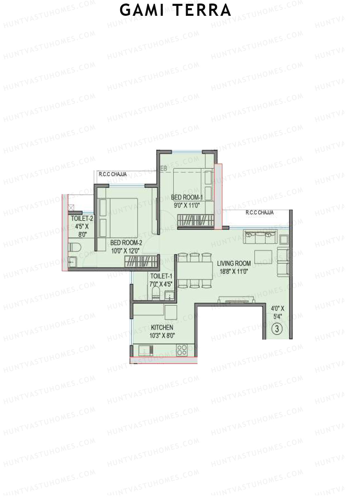 Gami Terra Block A Unit 3 Floor Plan