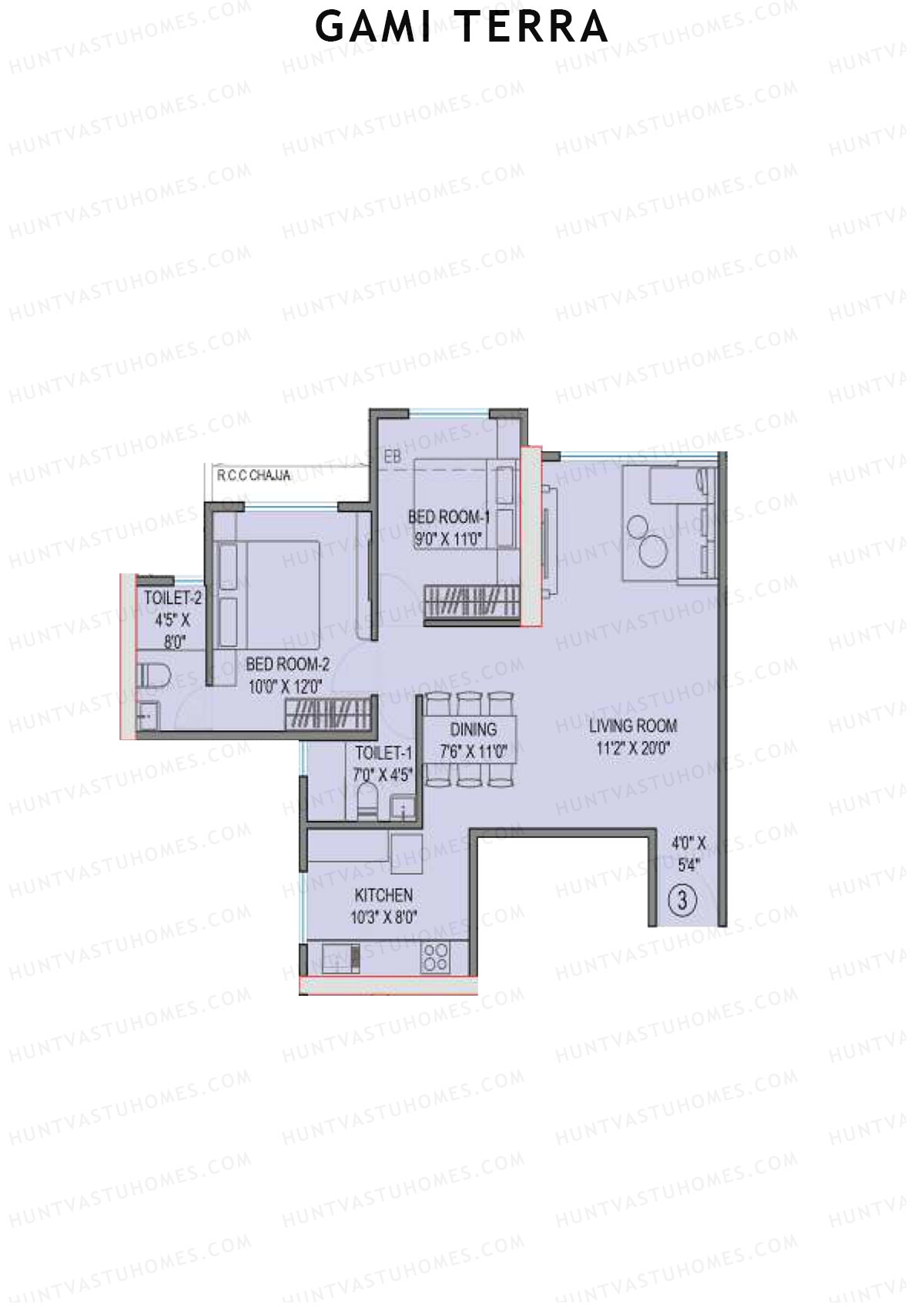 Gami Terra Block A Unit 3 Floor Plan