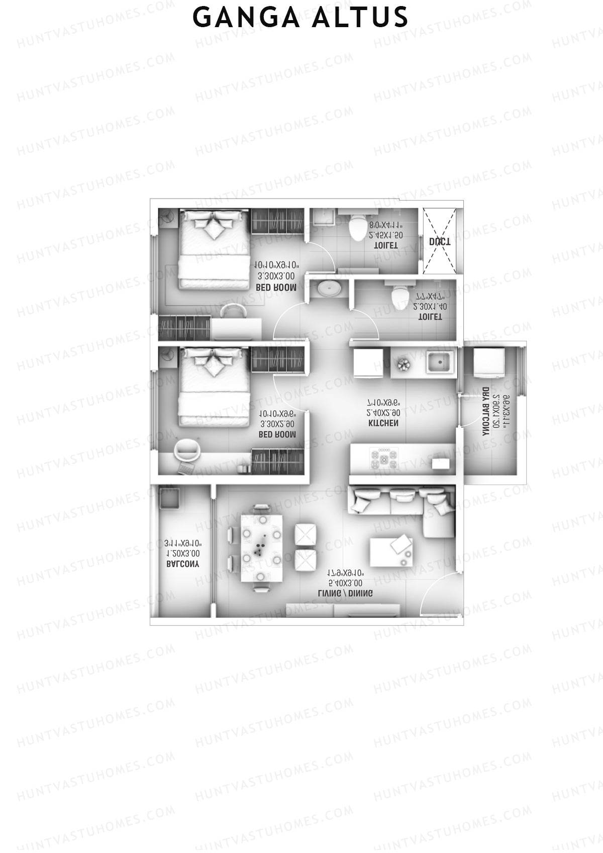 Ganga Altus Wing D Unit 4 Floor Plan
