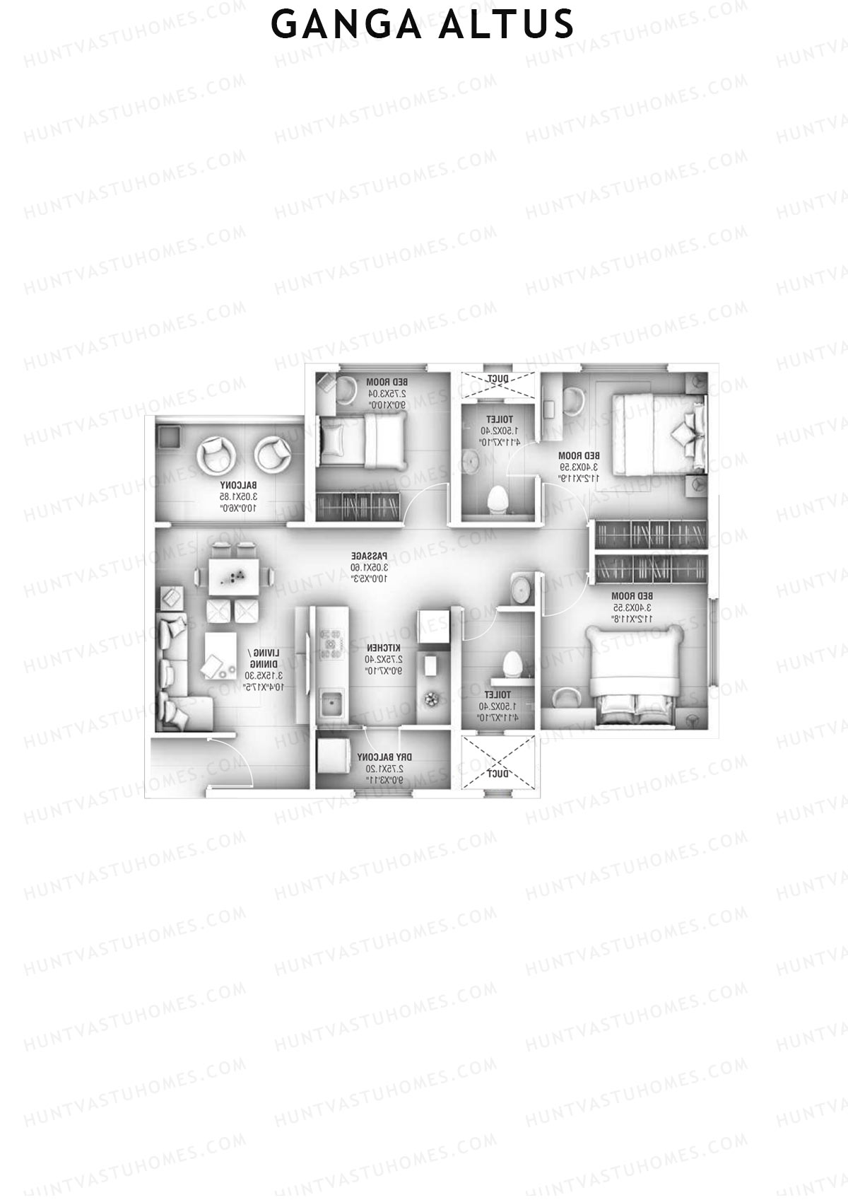 Ganga Altus Wing D Unit 6 Floor Plan