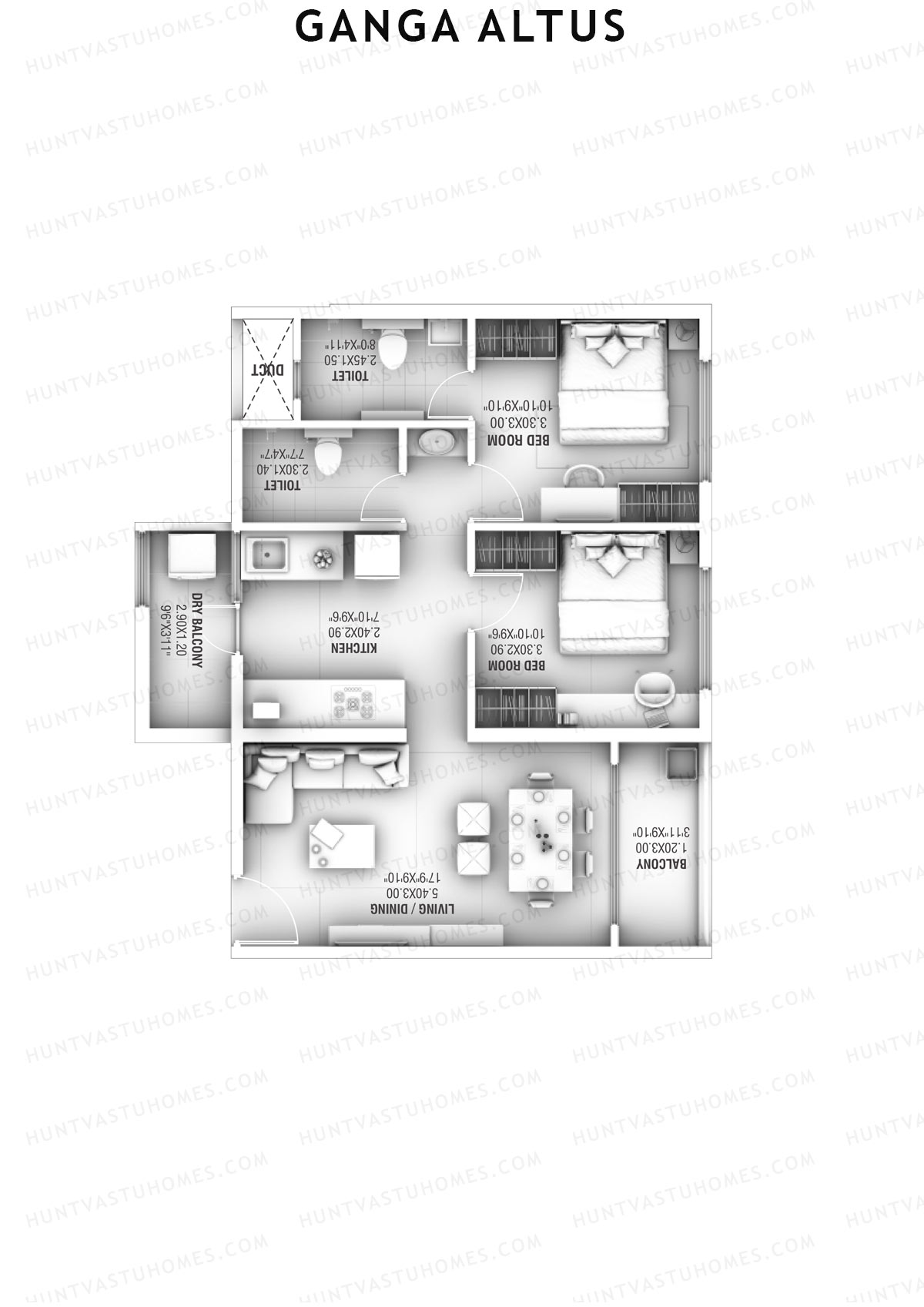 Ganga Altus Wing D Unit 7 Floor Plan