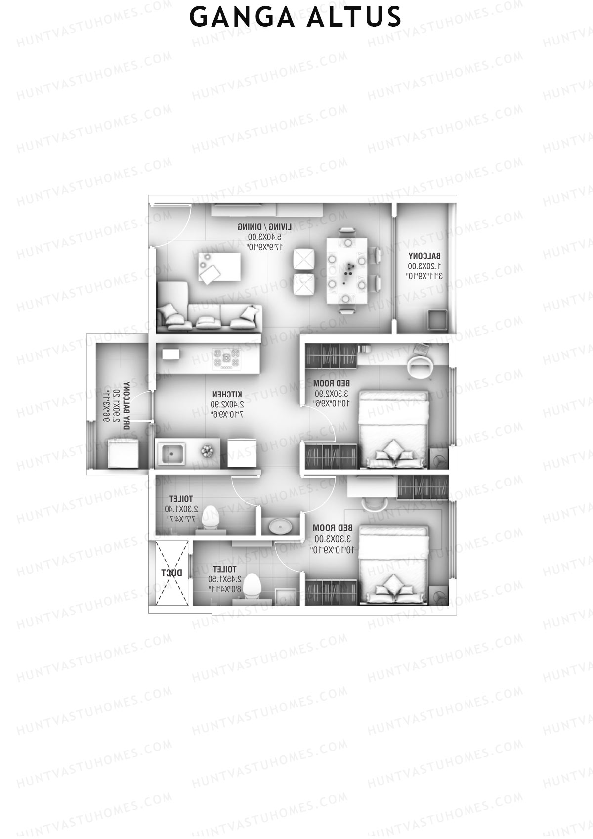 Ganga Altus Wing D Unit 8 Floor Plan