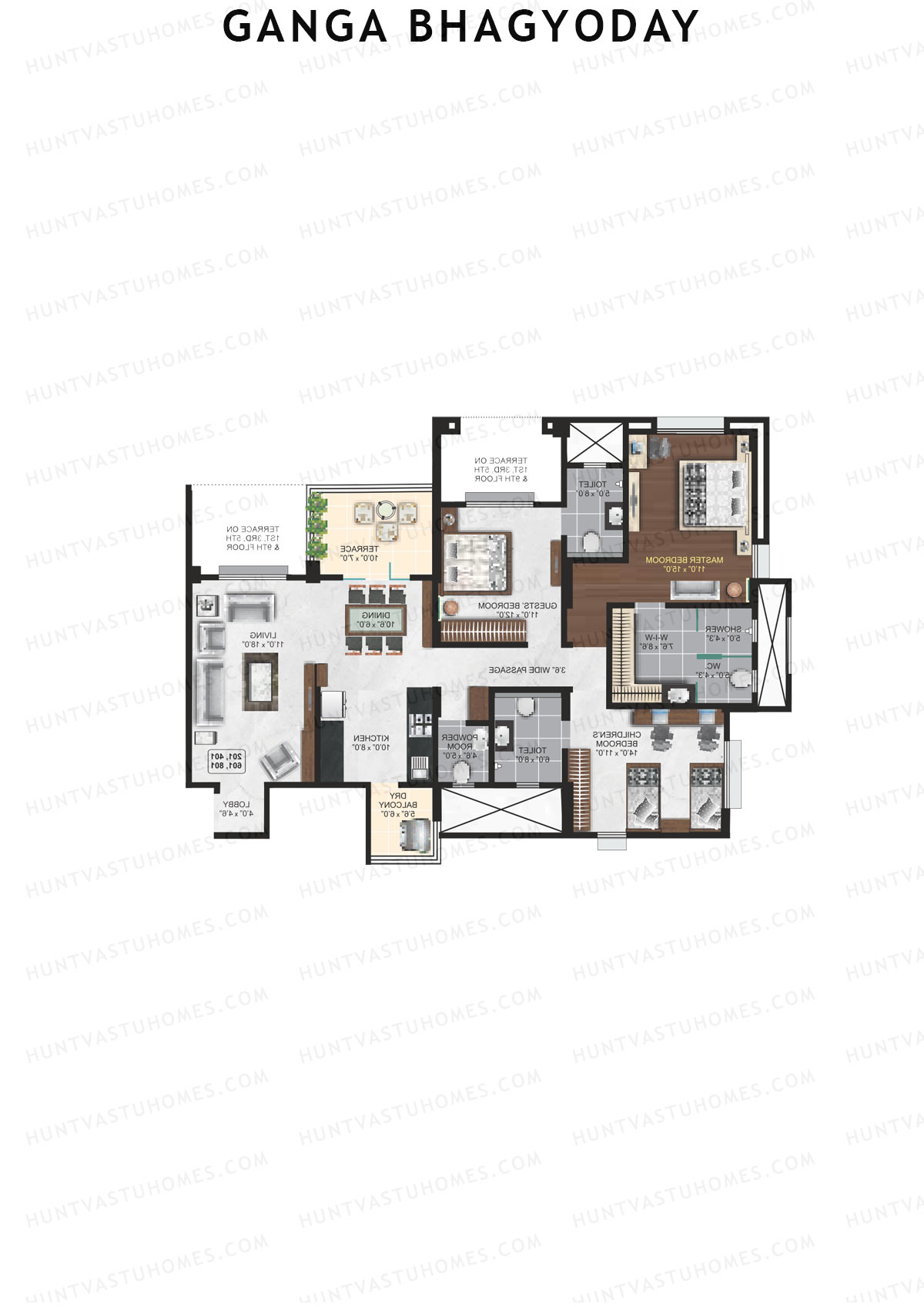 Ganga Bhagyoday Tower D1 Unit 2 Floor Plan