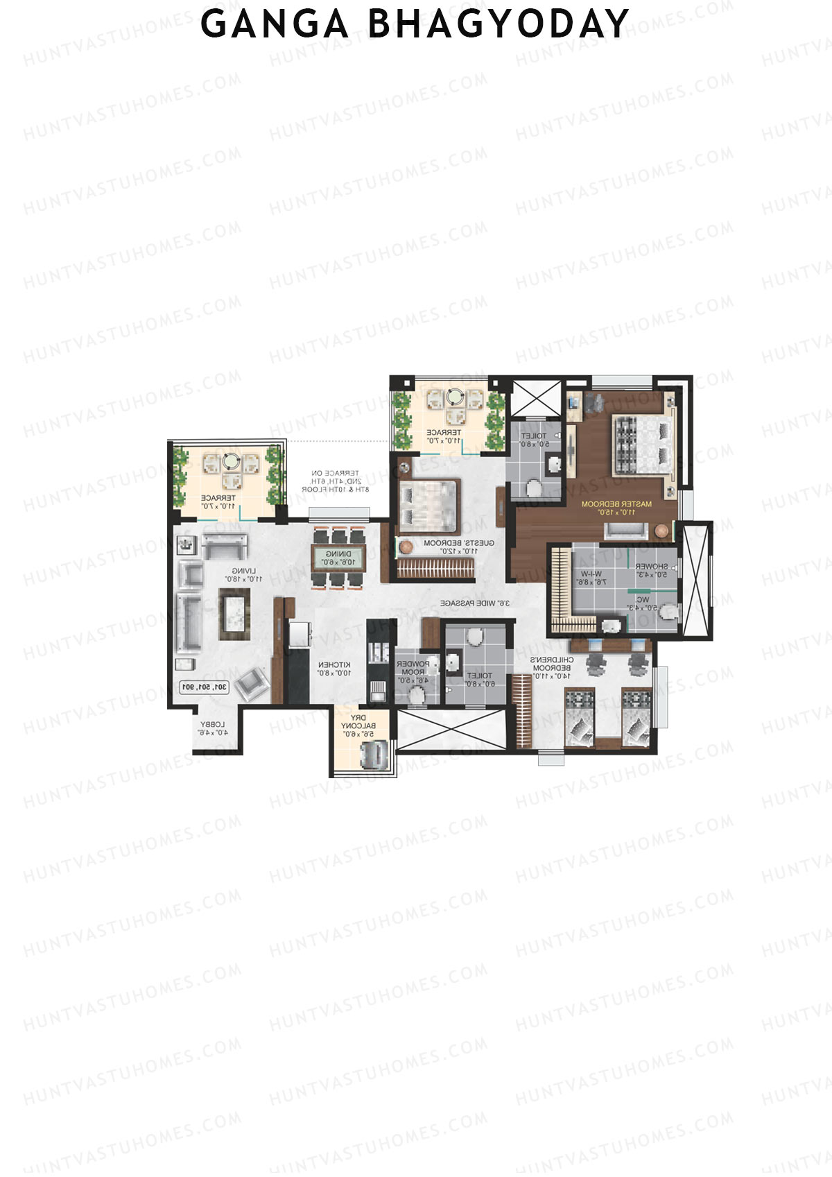 Ganga Bhagyoday Tower D1 Unit 2 Floor Plan