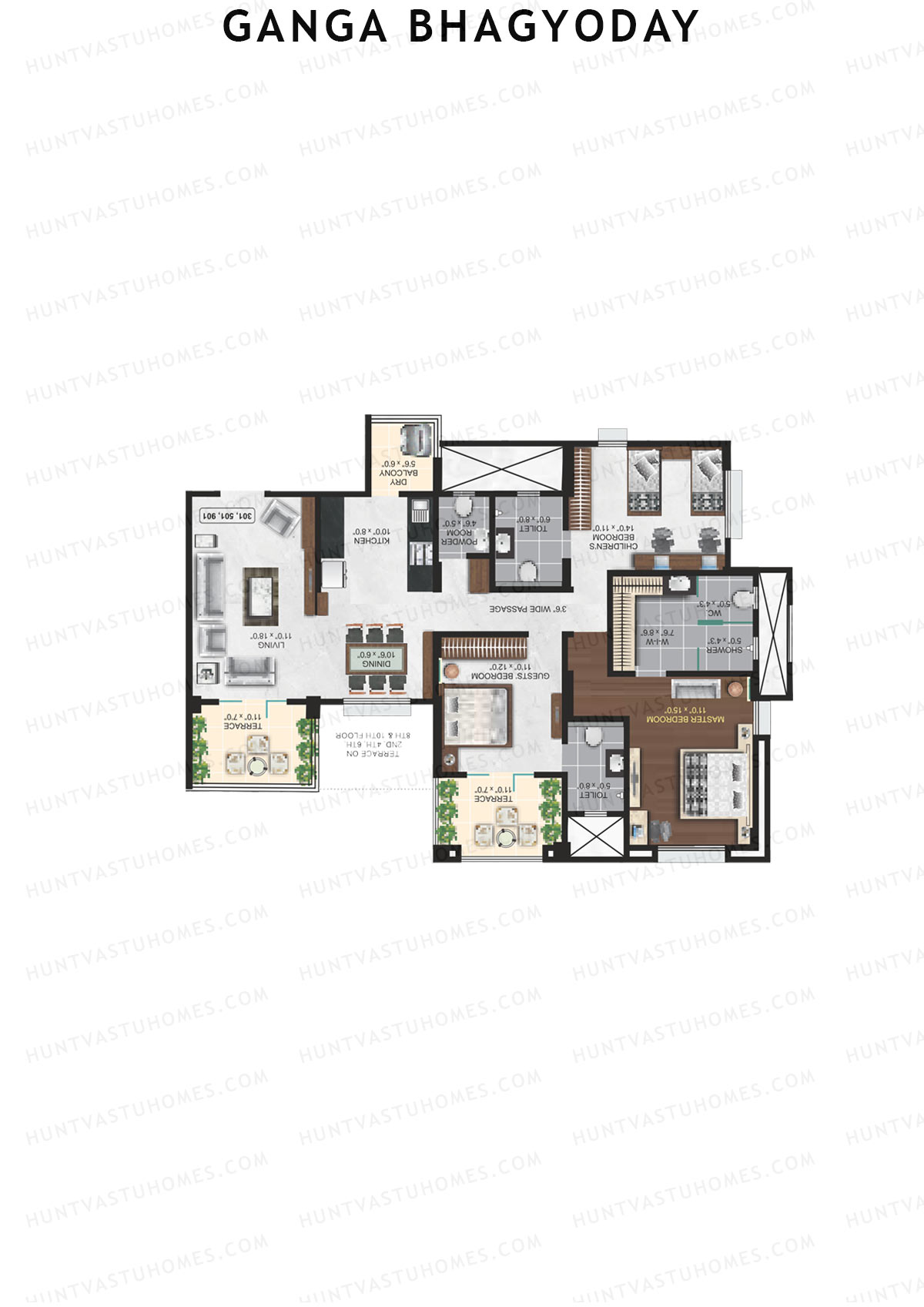 Ganga Bhagyoday Tower D1 Unit 3 Floor Plan