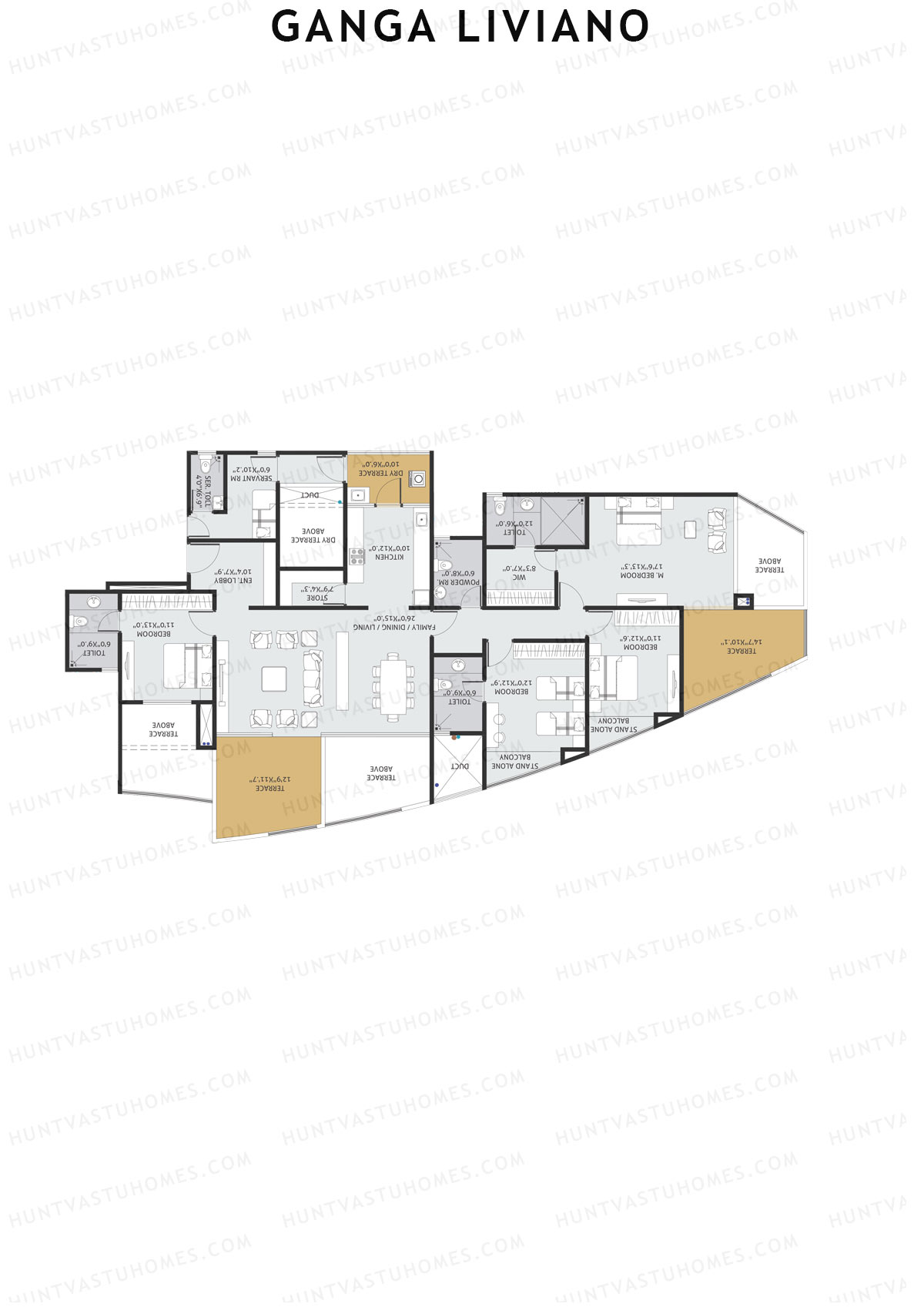 Ganga Liviano Tower A Unit 1 Floor Plan