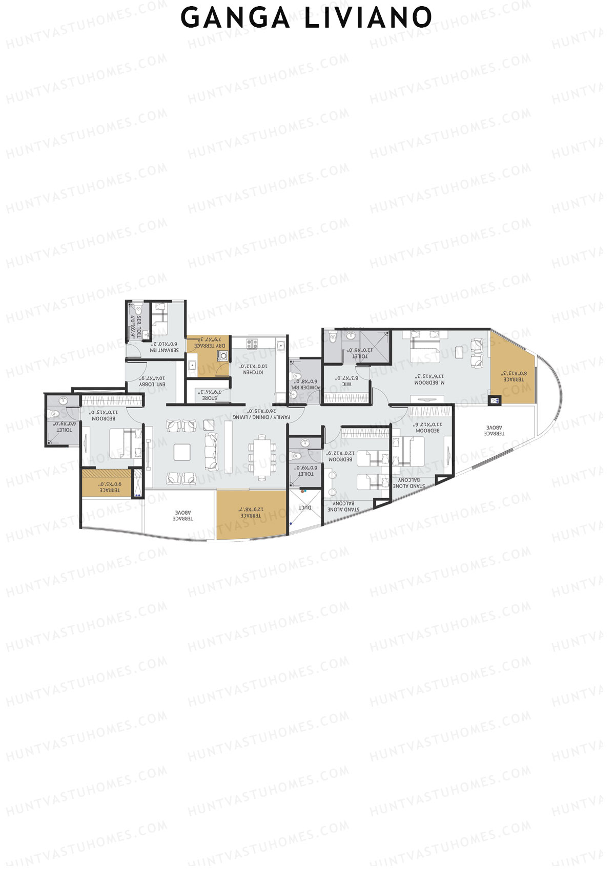 Ganga Liviano Tower A Unit 1 Floor Plan