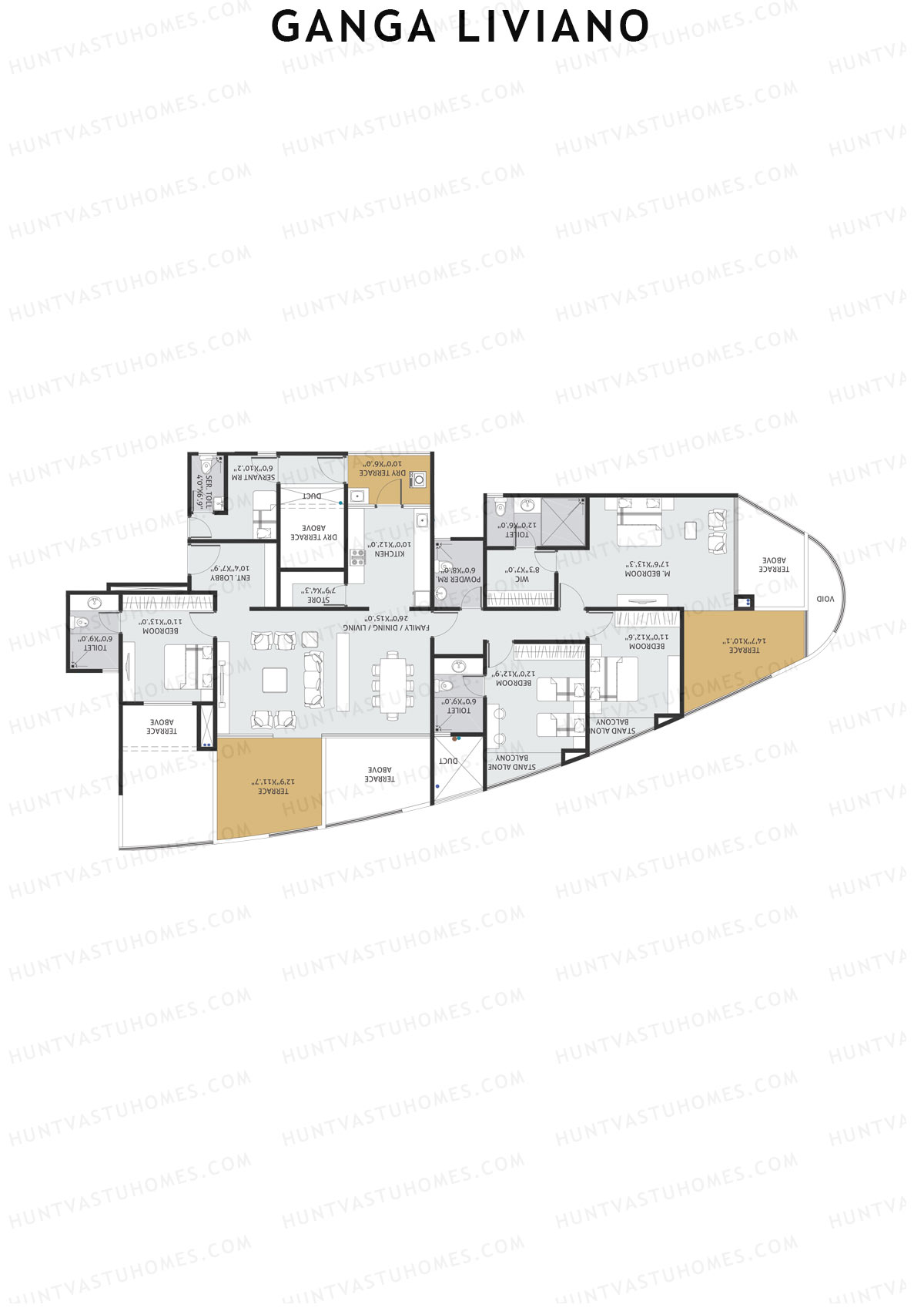 Ganga Liviano Tower A Unit 1 Floor Plan