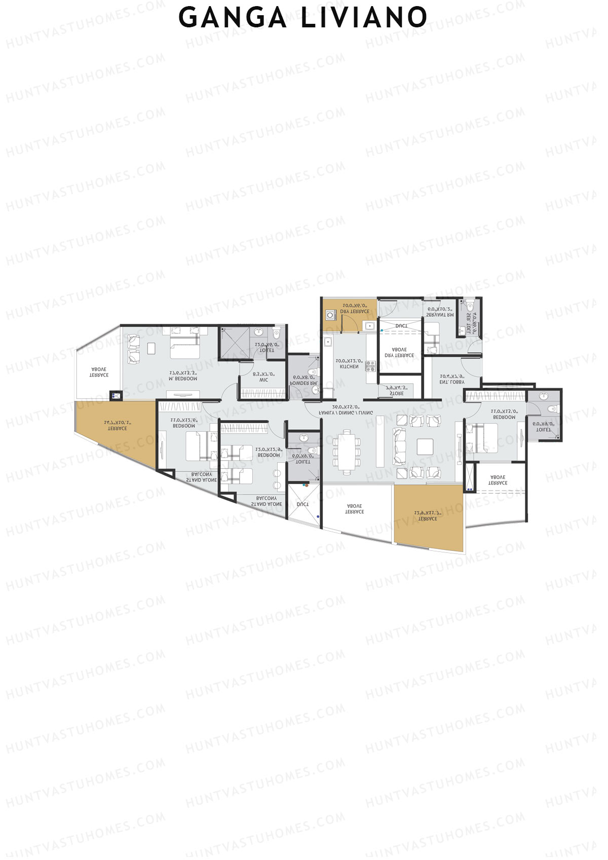 Ganga Liviano Tower A Unit 2 Floor Plan