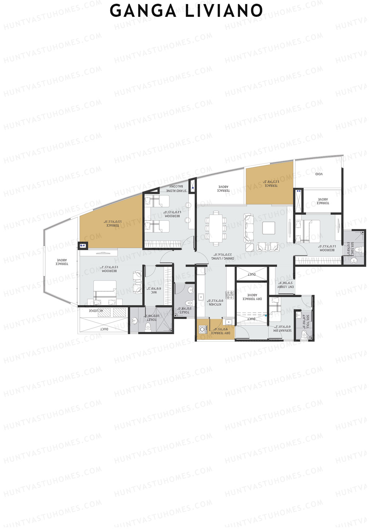 Ganga Liviano Tower A Unit 3 Floor Plan