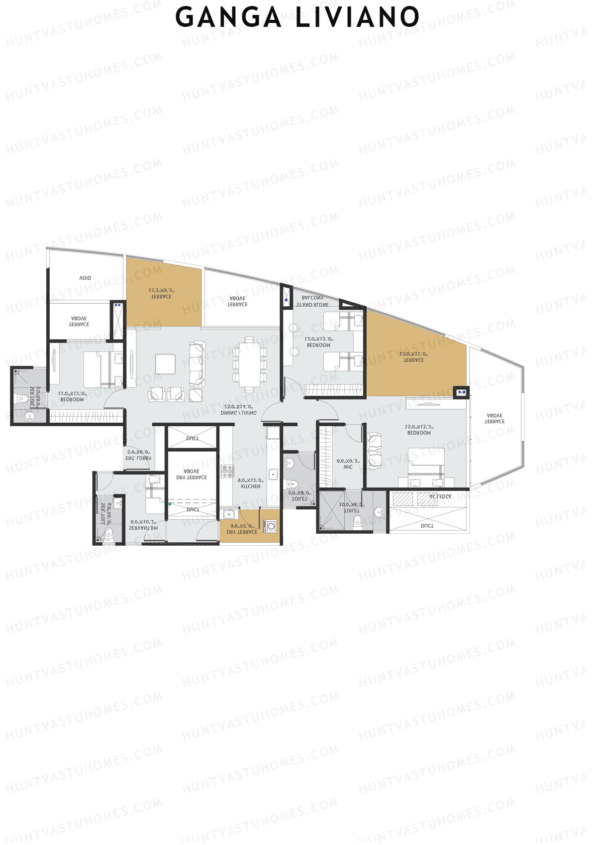 Ganga Liviano Tower A Unit 4 Floor Plan