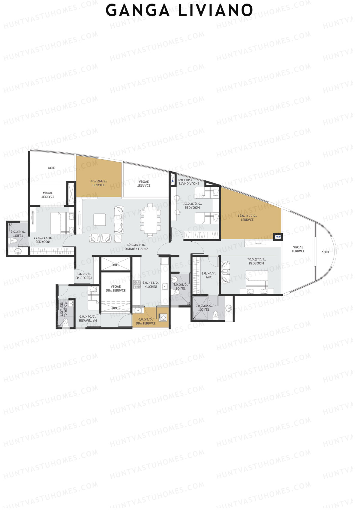 Ganga Liviano Tower A Unit 4 Floor Plan