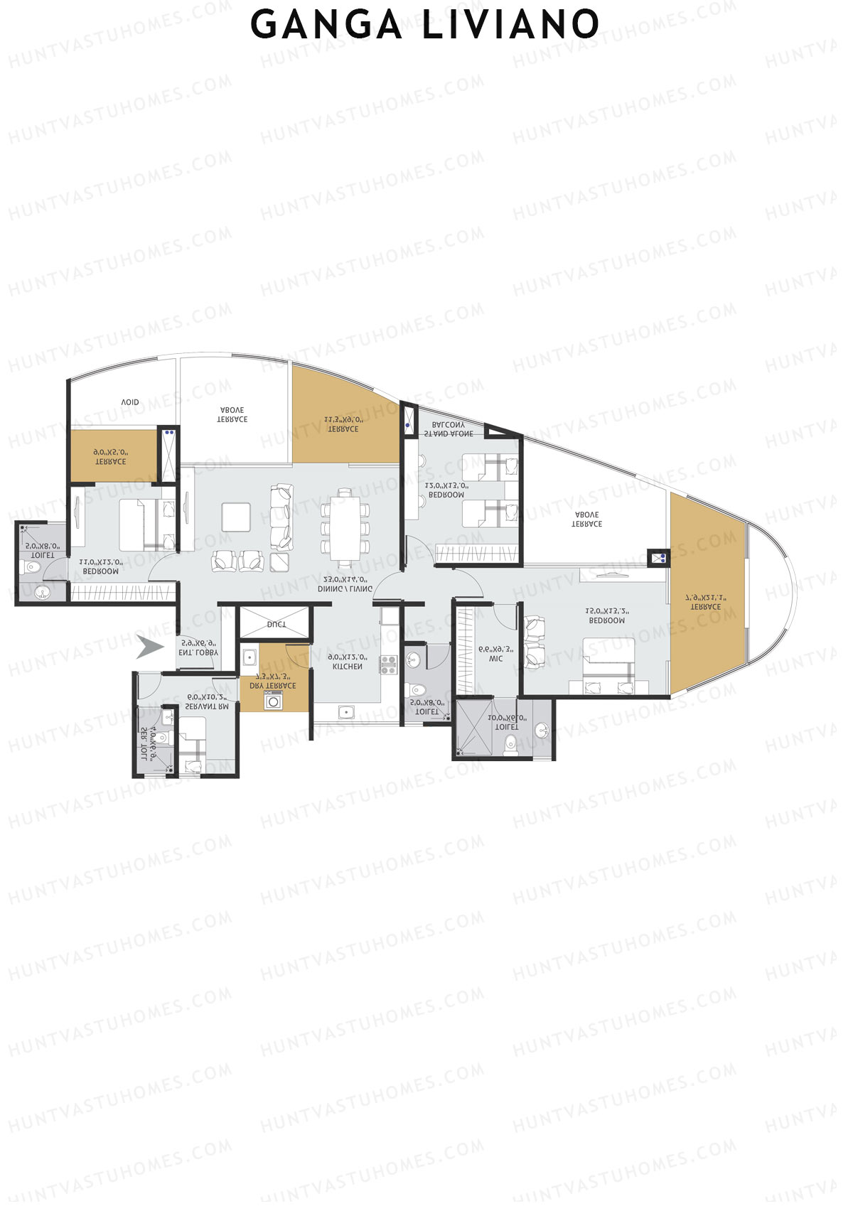 Ganga Liviano Tower A Unit 4 Floor Plan