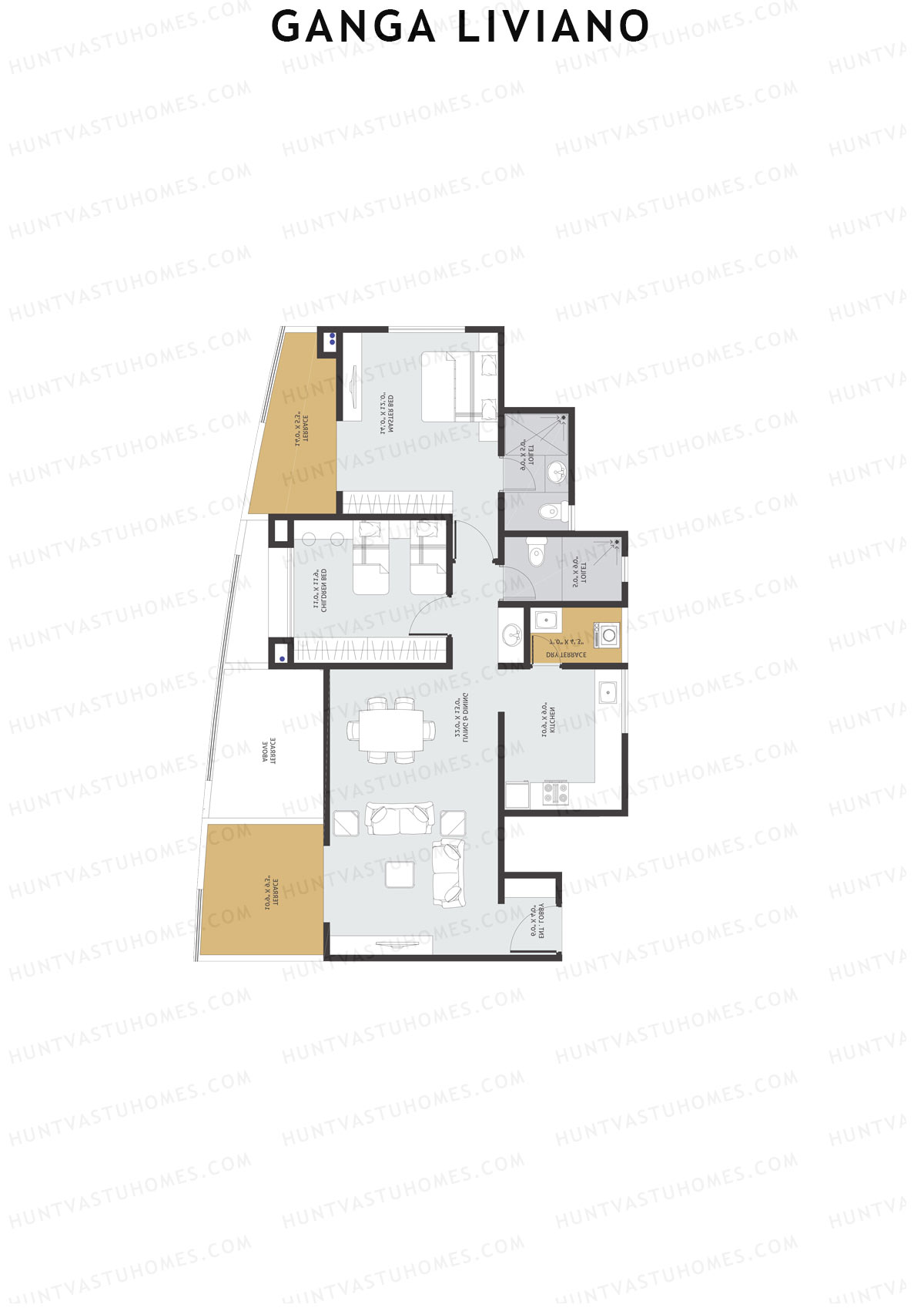 Ganga Liviano Tower B Unit 2 Floor Plan