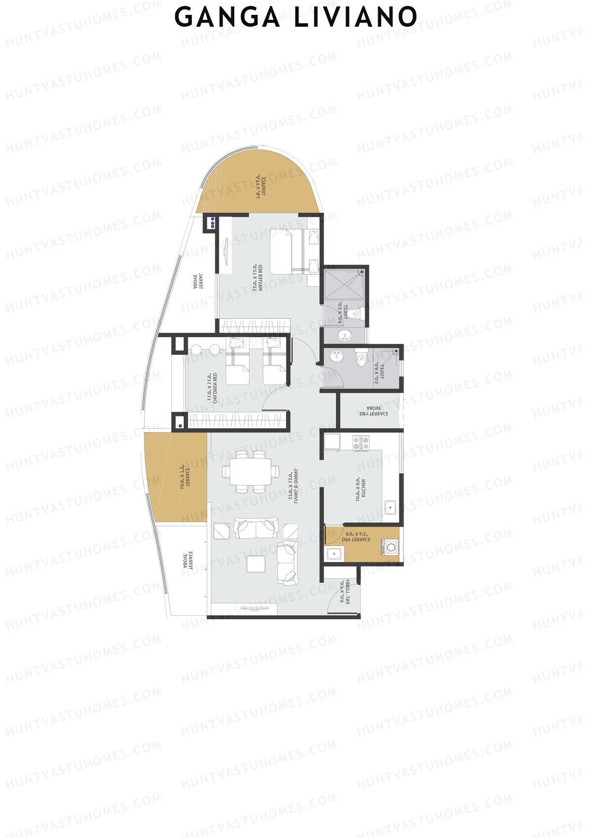 Ganga Liviano Tower B Unit 2 Floor Plan