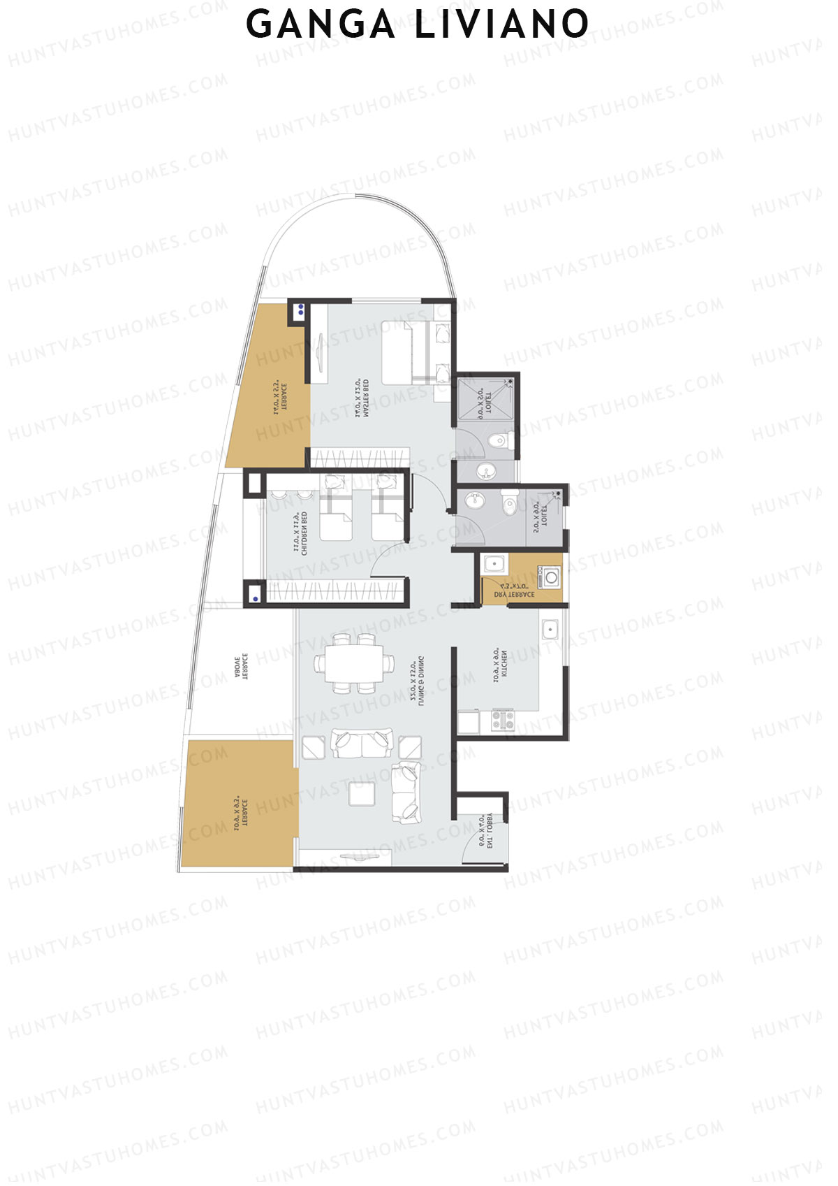 Ganga Liviano Tower B Unit 2 Floor Plan