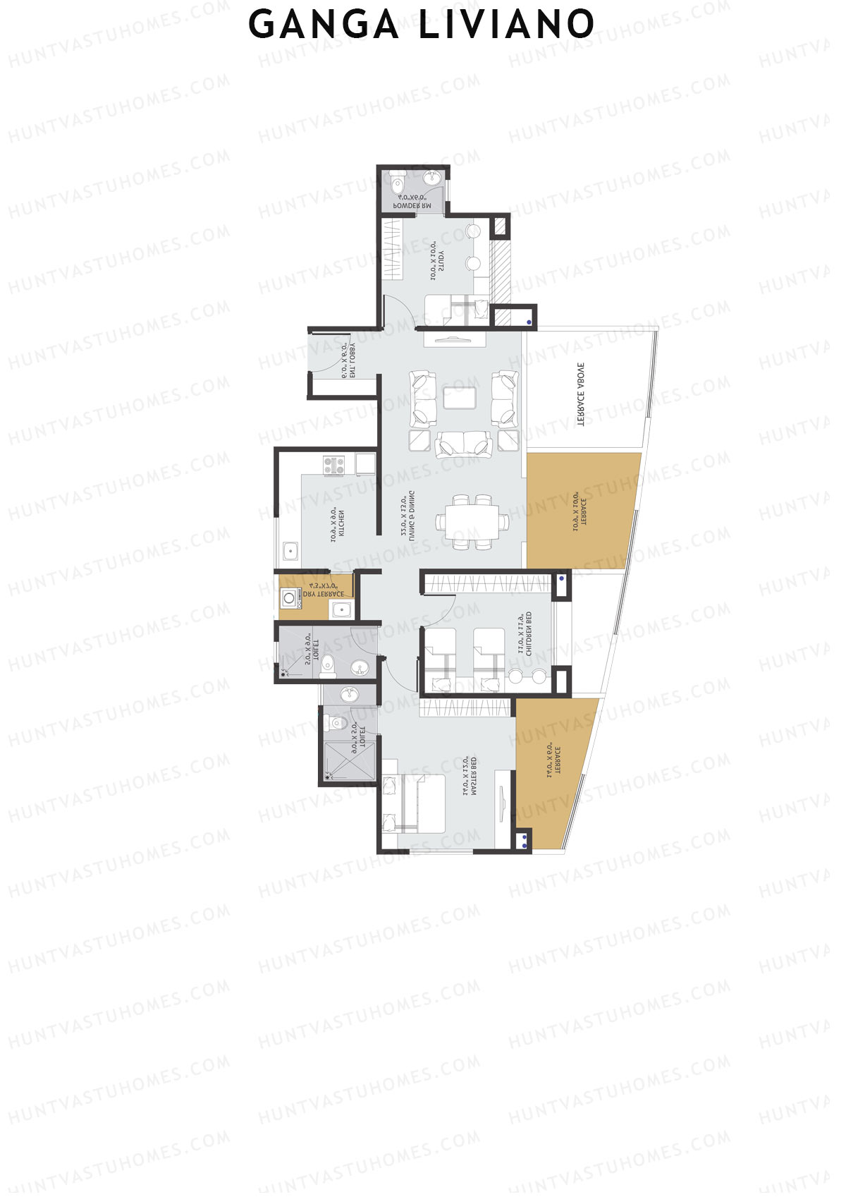 Ganga Liviano Tower B Unit 4 Floor Plan