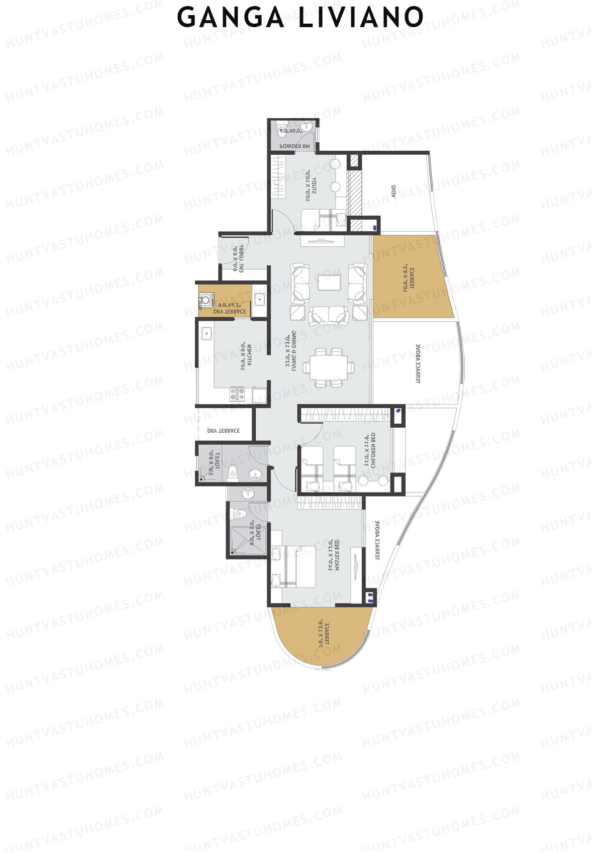 Ganga Liviano Tower B Unit 4 Floor Plan