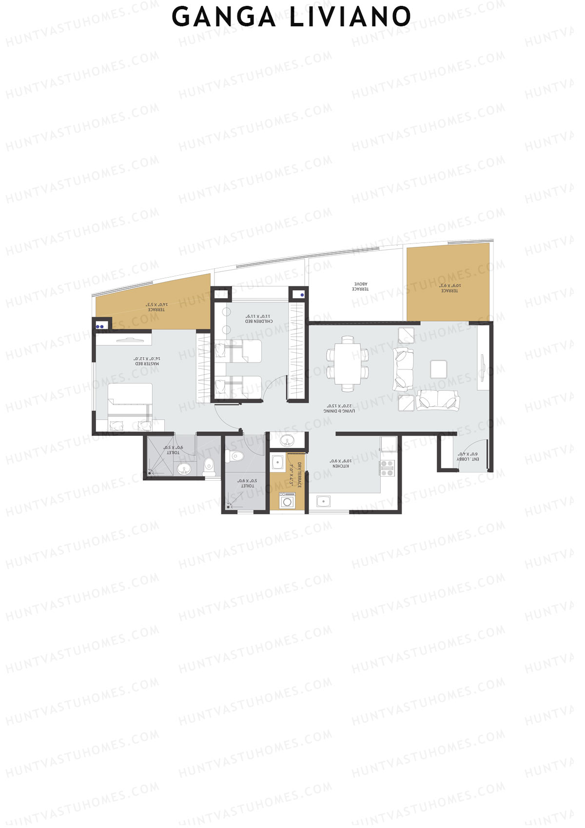 Ganga Liviano Tower C Unit 1 Floor Plan