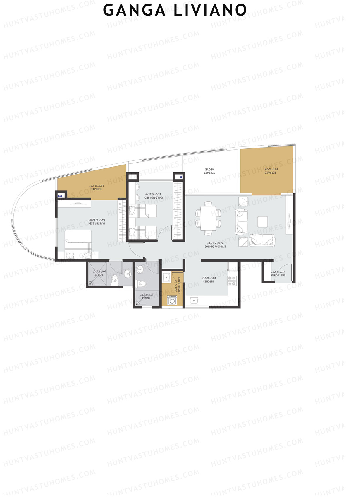Ganga Liviano Tower C Unit 1 Floor Plan