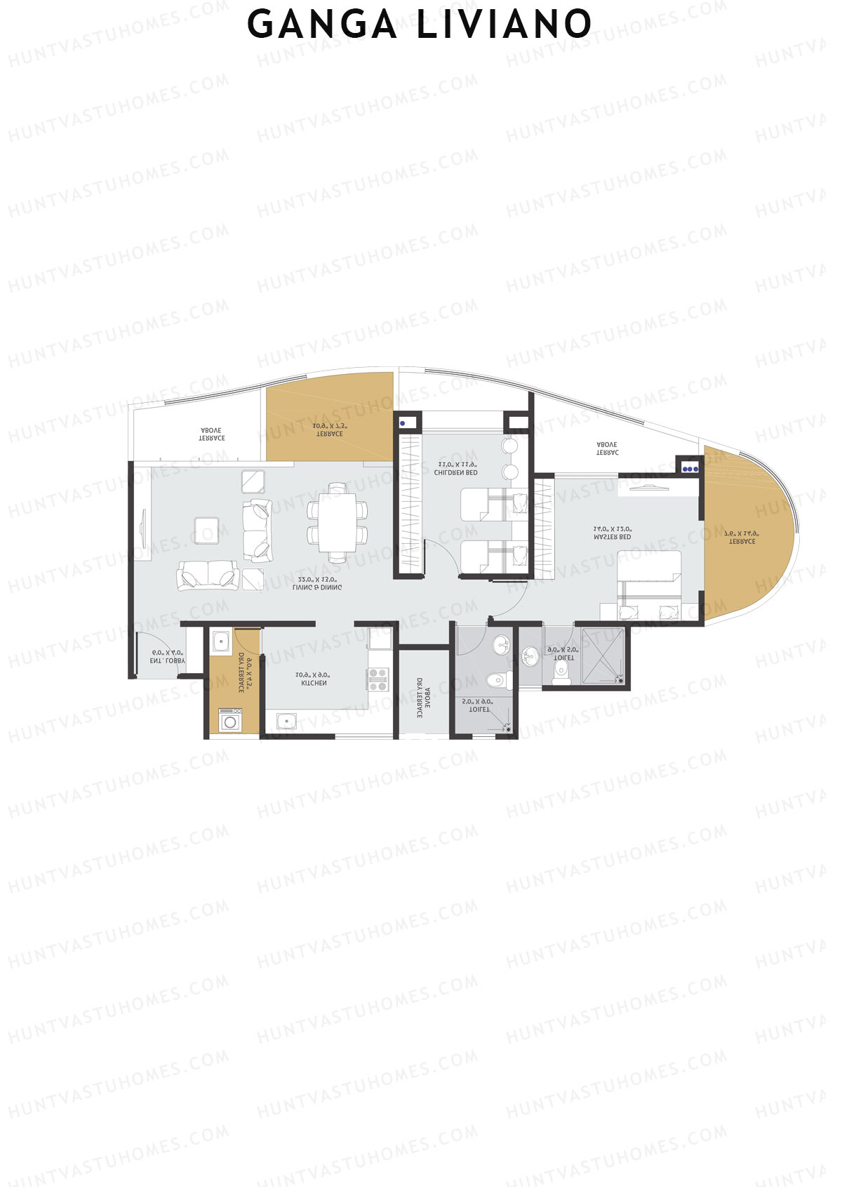 Ganga Liviano Tower C Unit 2 Floor Plan