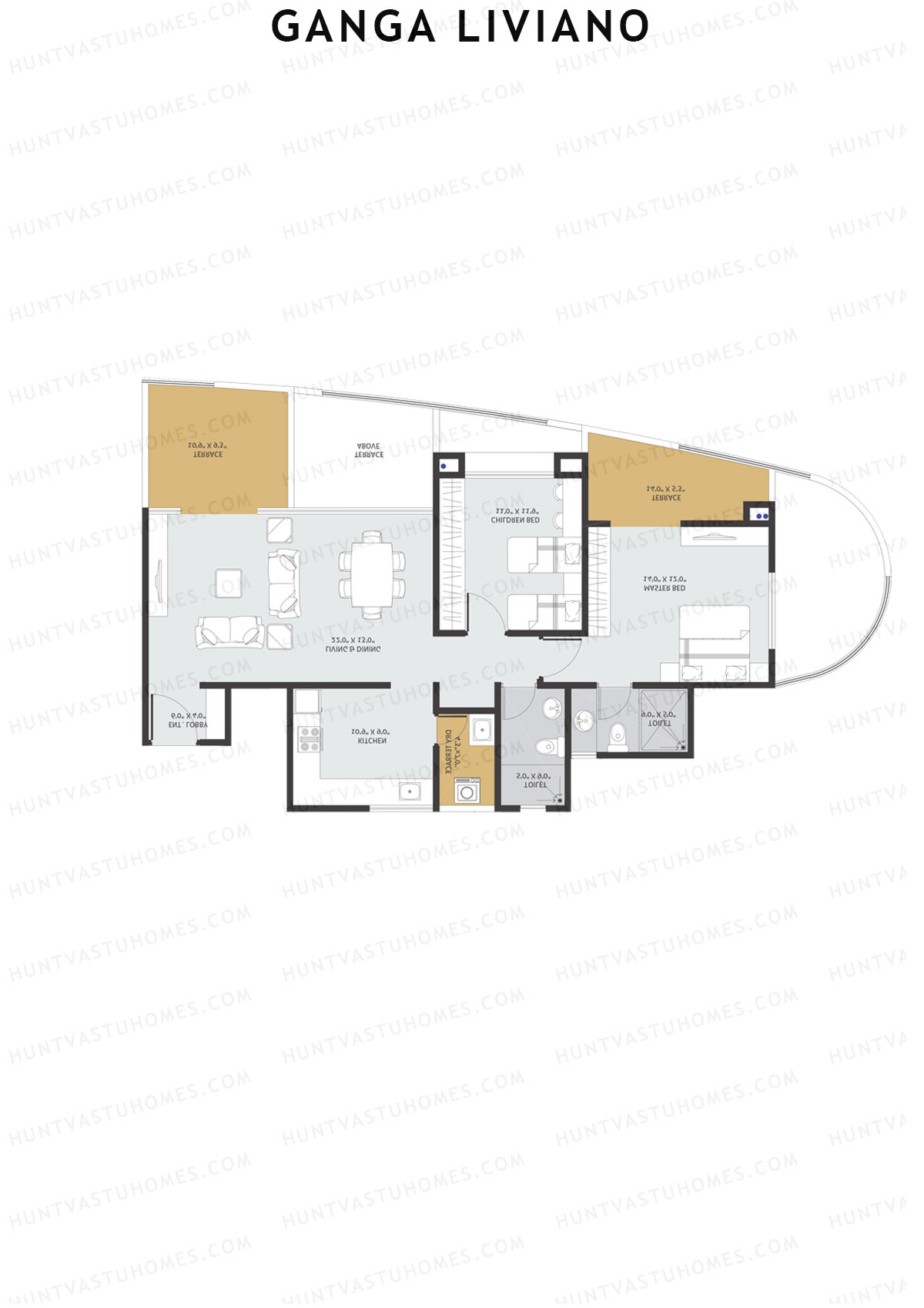 Ganga Liviano Tower C Unit 2 Floor Plan