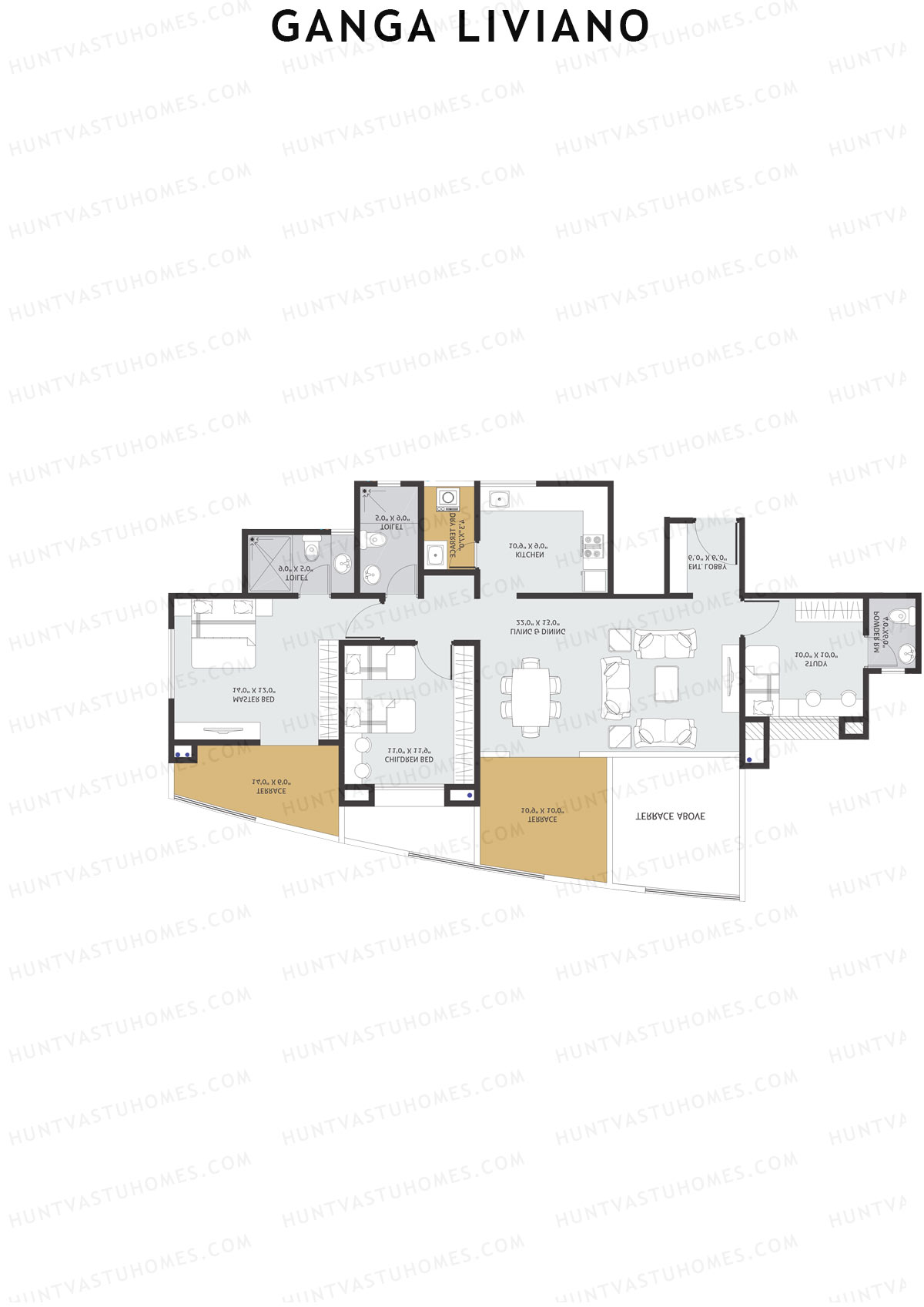 Ganga Liviano Tower C Unit 4 Floor Plan