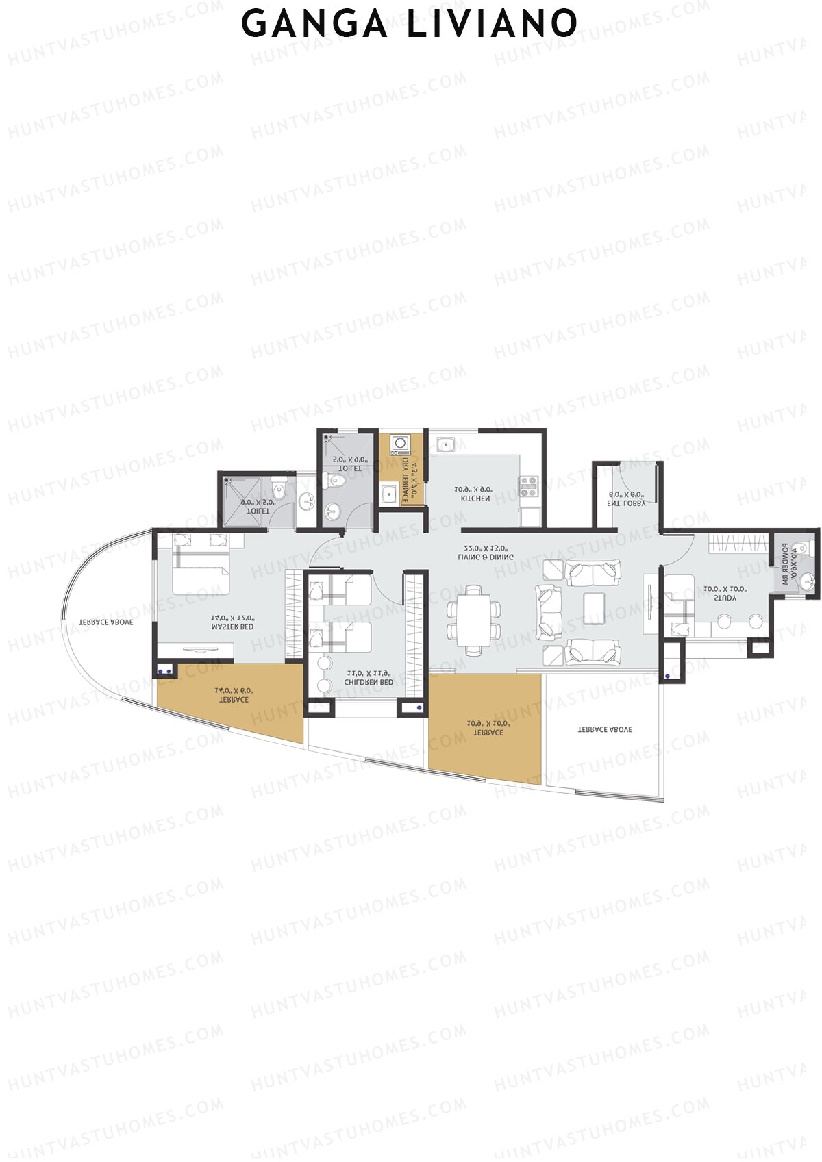 Ganga Liviano Tower C Unit 4 Floor Plan