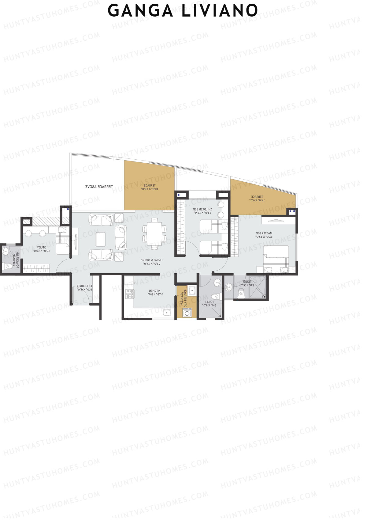 Ganga Liviano Tower D Unit 2 Floor Plan