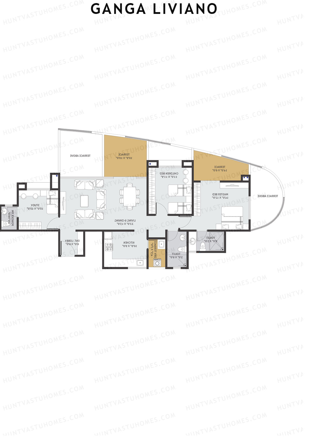 Ganga Liviano Tower D Unit 2 Floor Plan