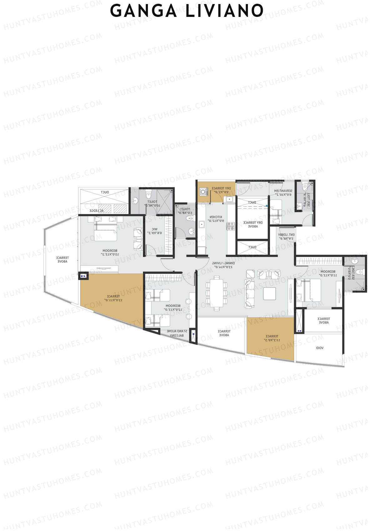 Ganga Liviano Tower D Unit 4 Floor Plan