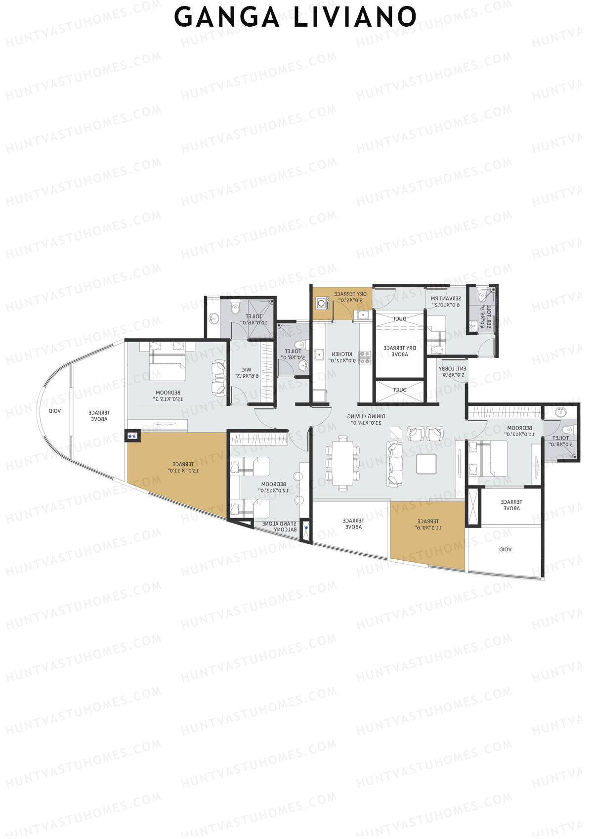 Ganga Liviano Tower D Unit 4 Floor Plan