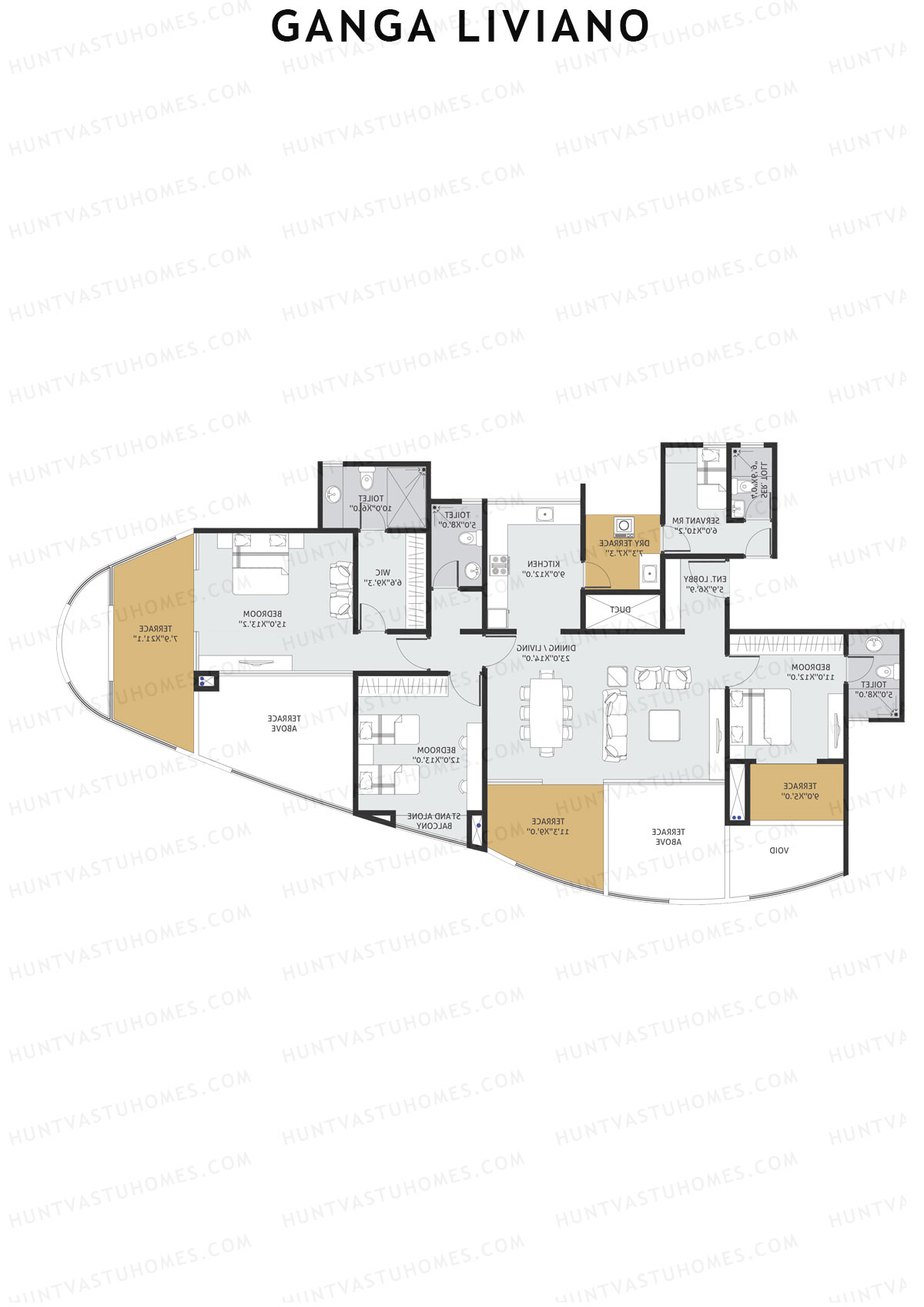 Ganga Liviano Tower D Unit 4 Floor Plan