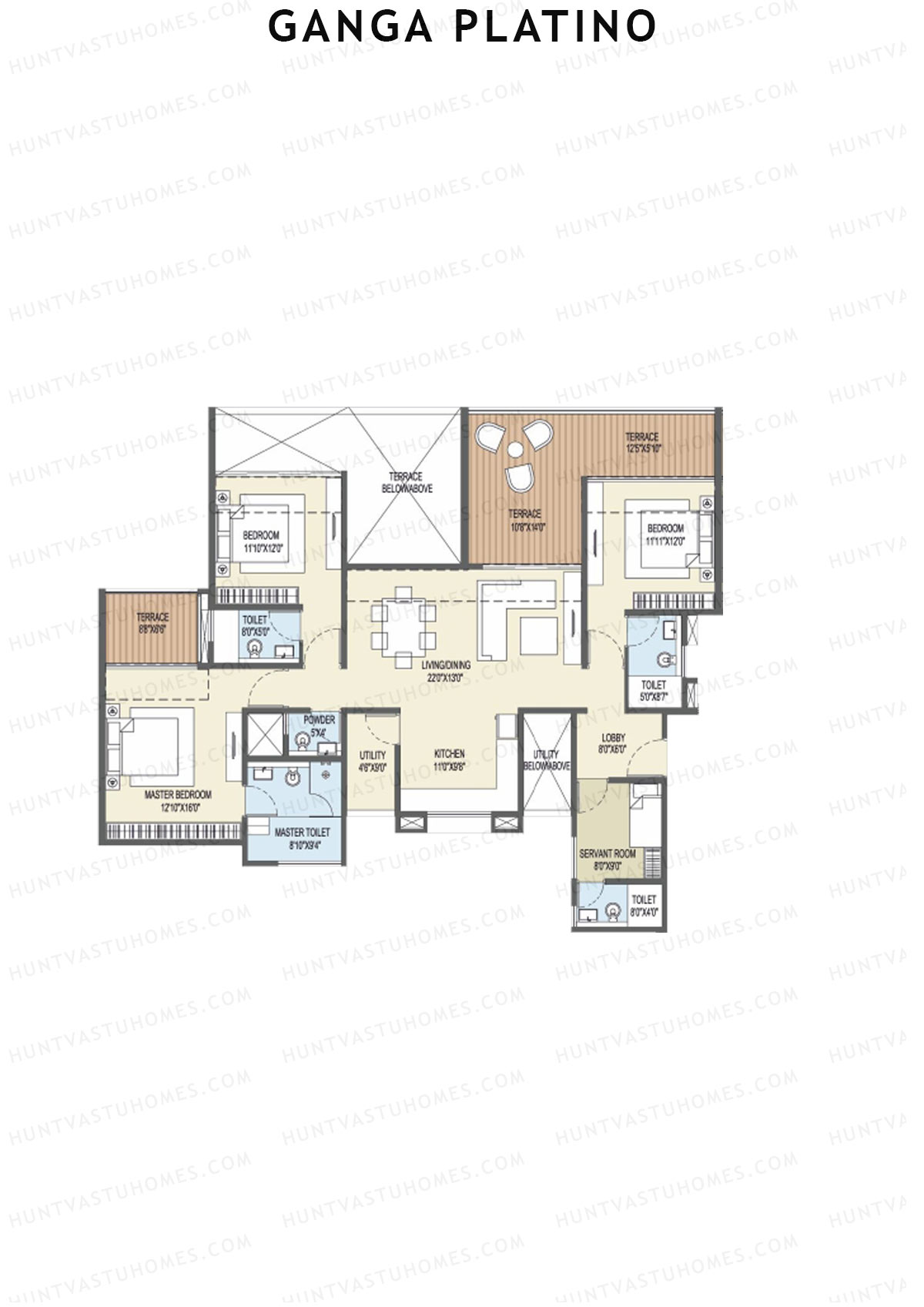 Ganga Platino Tower S Unit 1 Floor Plan