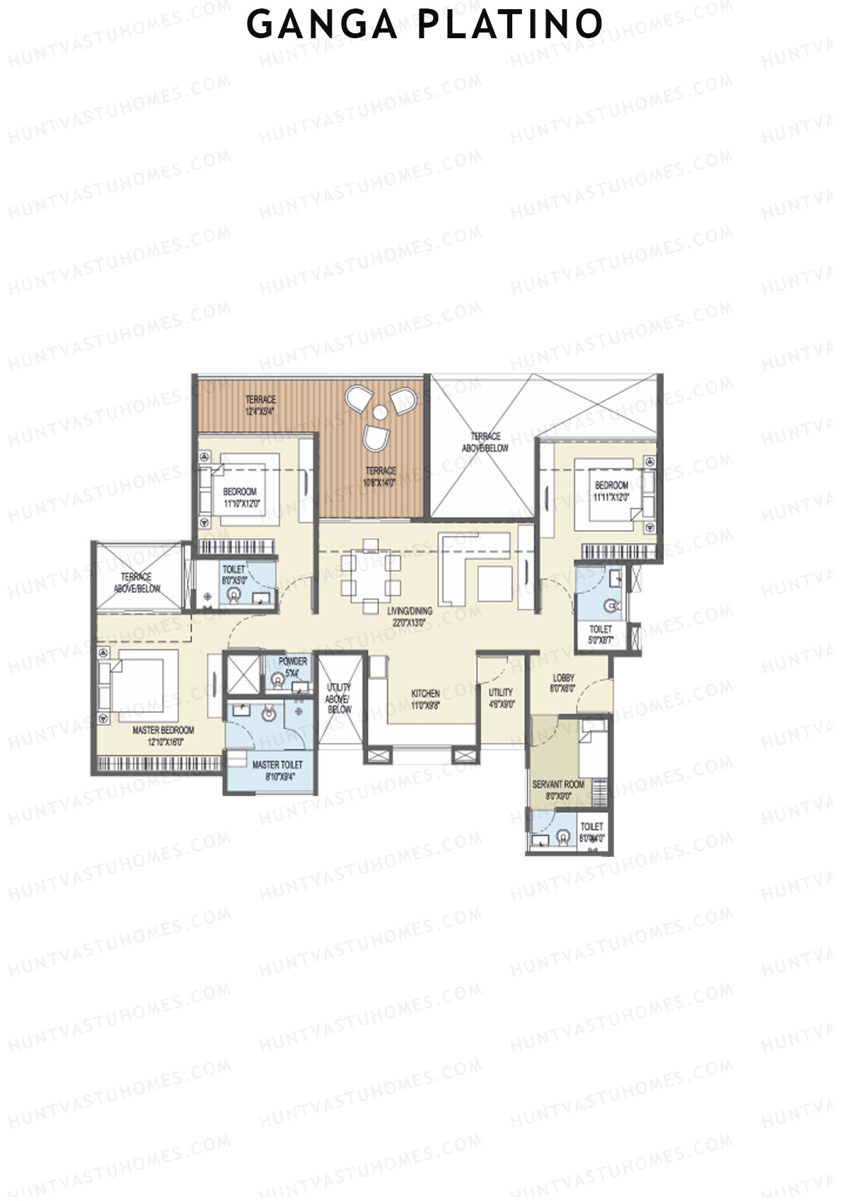 Ganga Platino Tower S Unit 1 Floor Plan