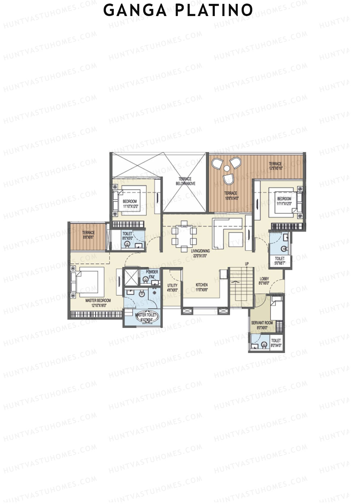 Ganga Platino Tower S Unit 1 (Penthouse) Floor Plan