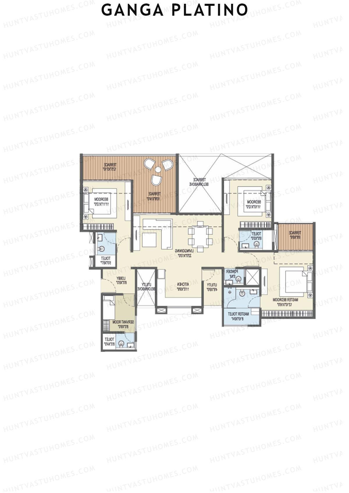 Ganga Platino Tower S Unit 2 Floor Plan