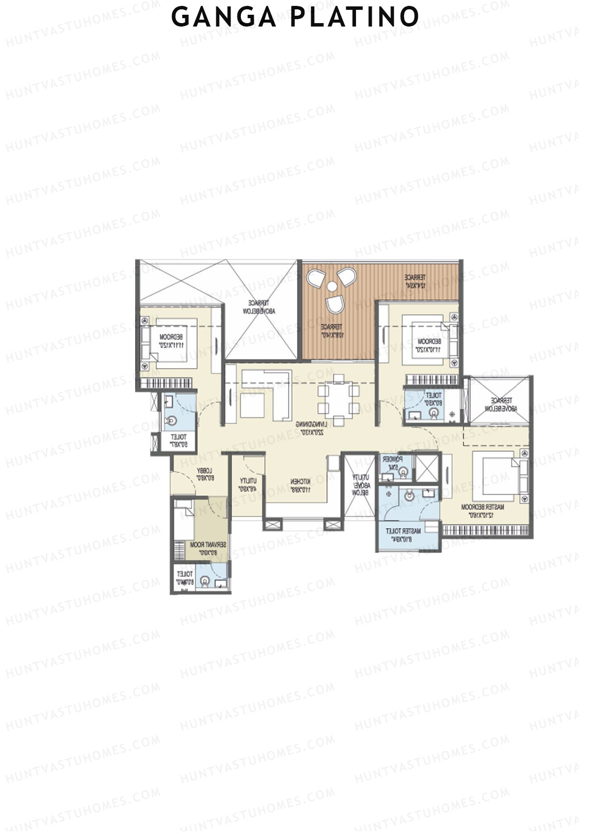 Ganga Platino Tower S Unit 2 Floor Plan
