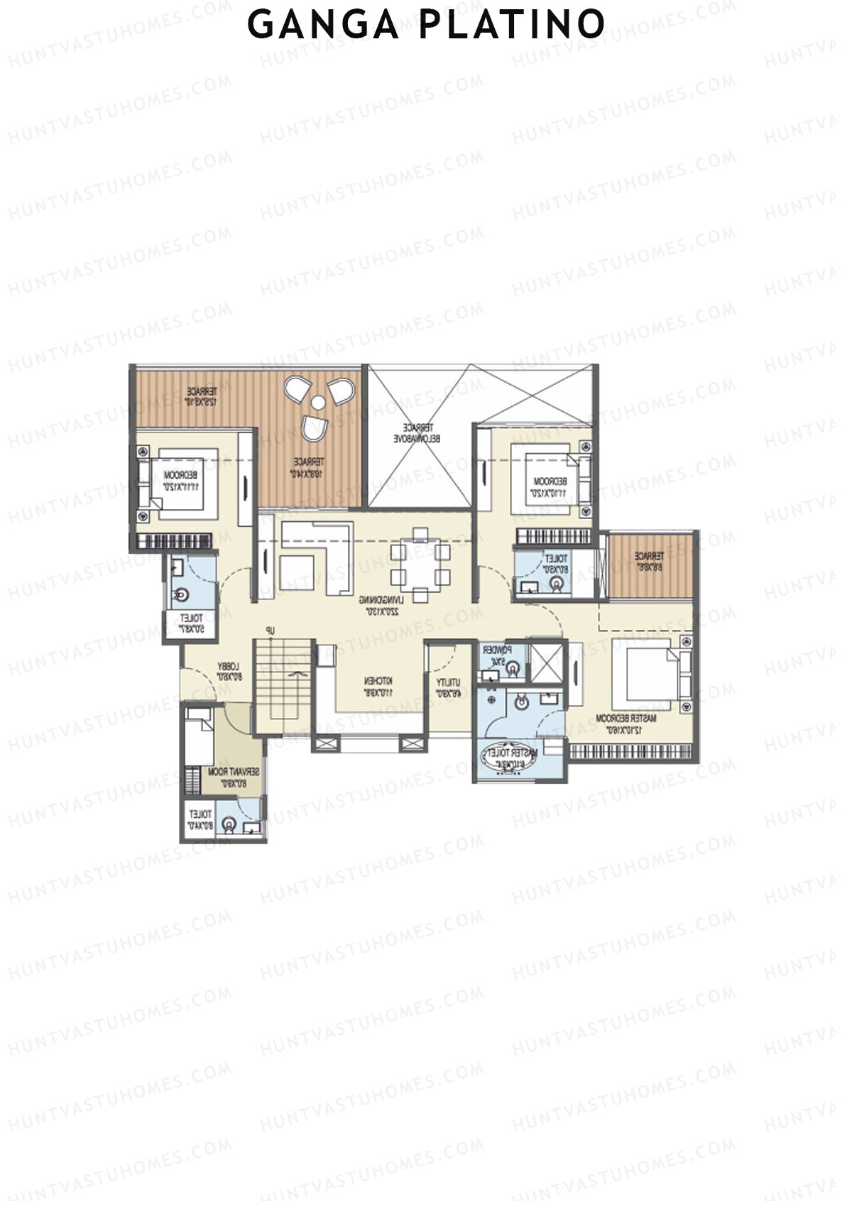 Ganga Platino Tower S Unit 2 (Penthouse) Floor Plan