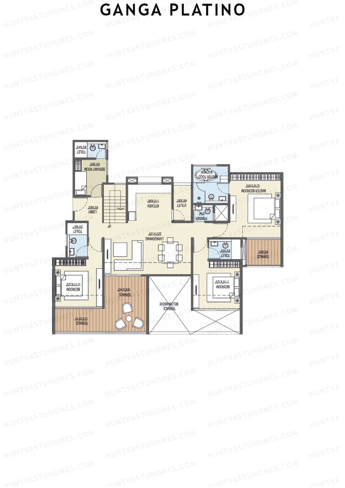 Ganga Platino Tower S Unit 3 (Penthouse) Floor Plan