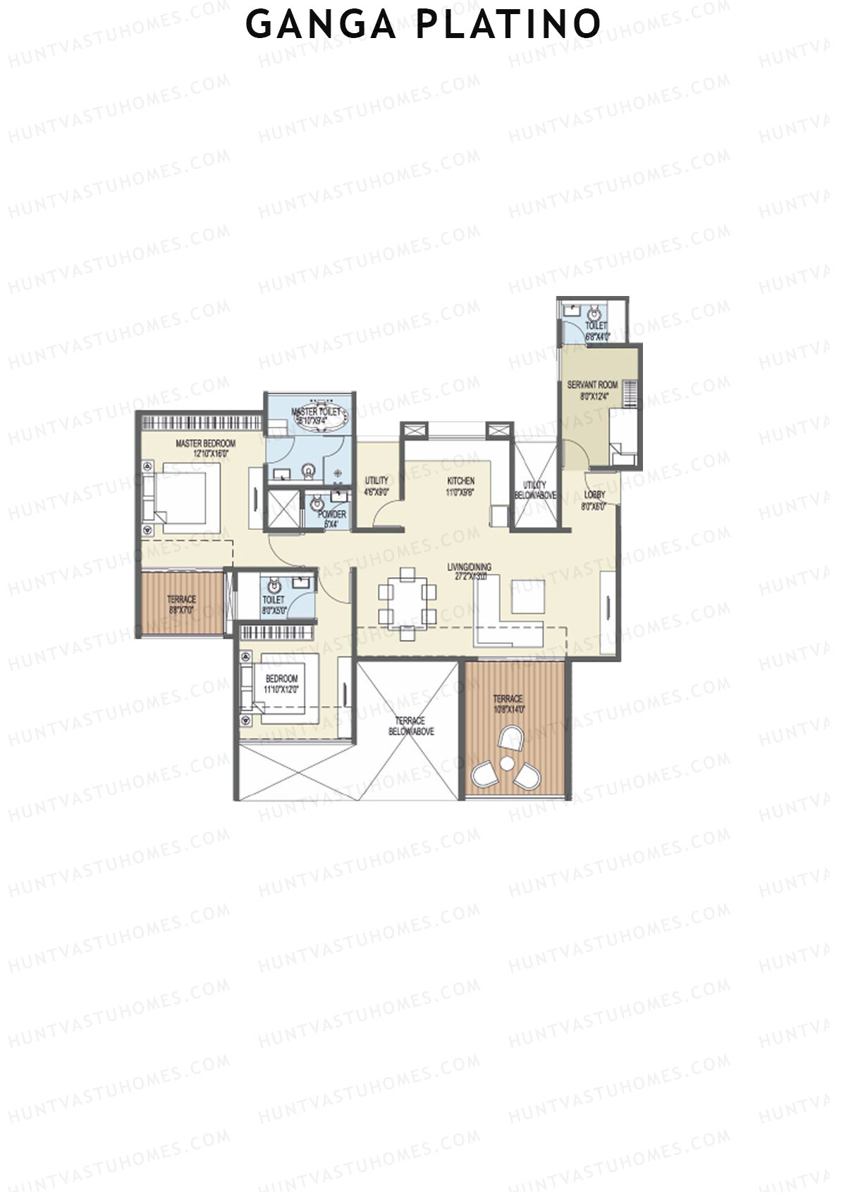 Ganga Platino Tower S Unit 4 Floor Plan