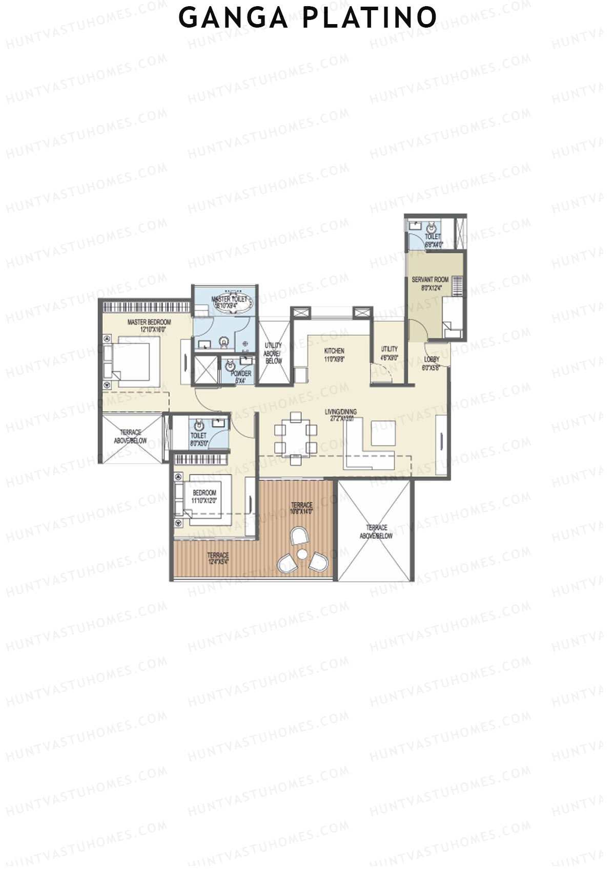 Ganga Platino Tower S Unit 4 Floor Plan