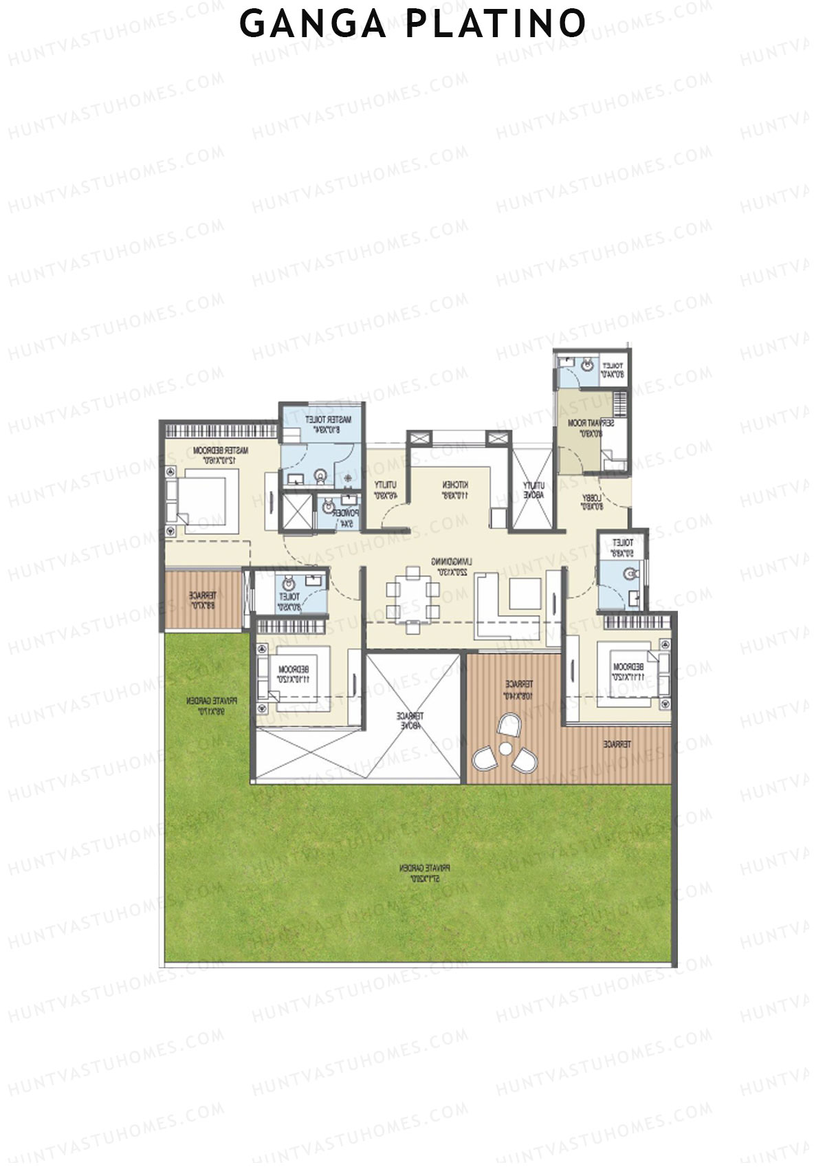 Ganga Platino Tower S Unit 4 Floor Plan