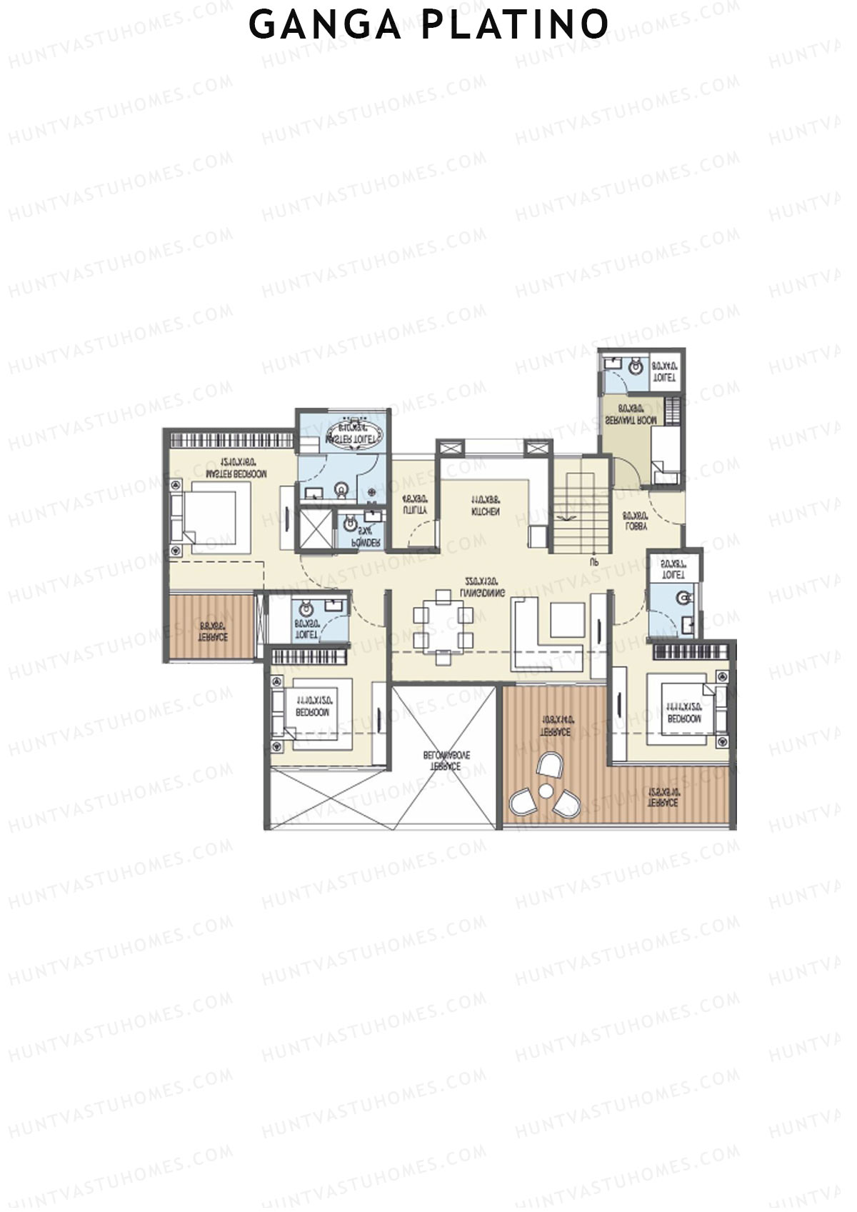 Ganga Platino Tower S Unit 4 (Penthouse) Floor Plan