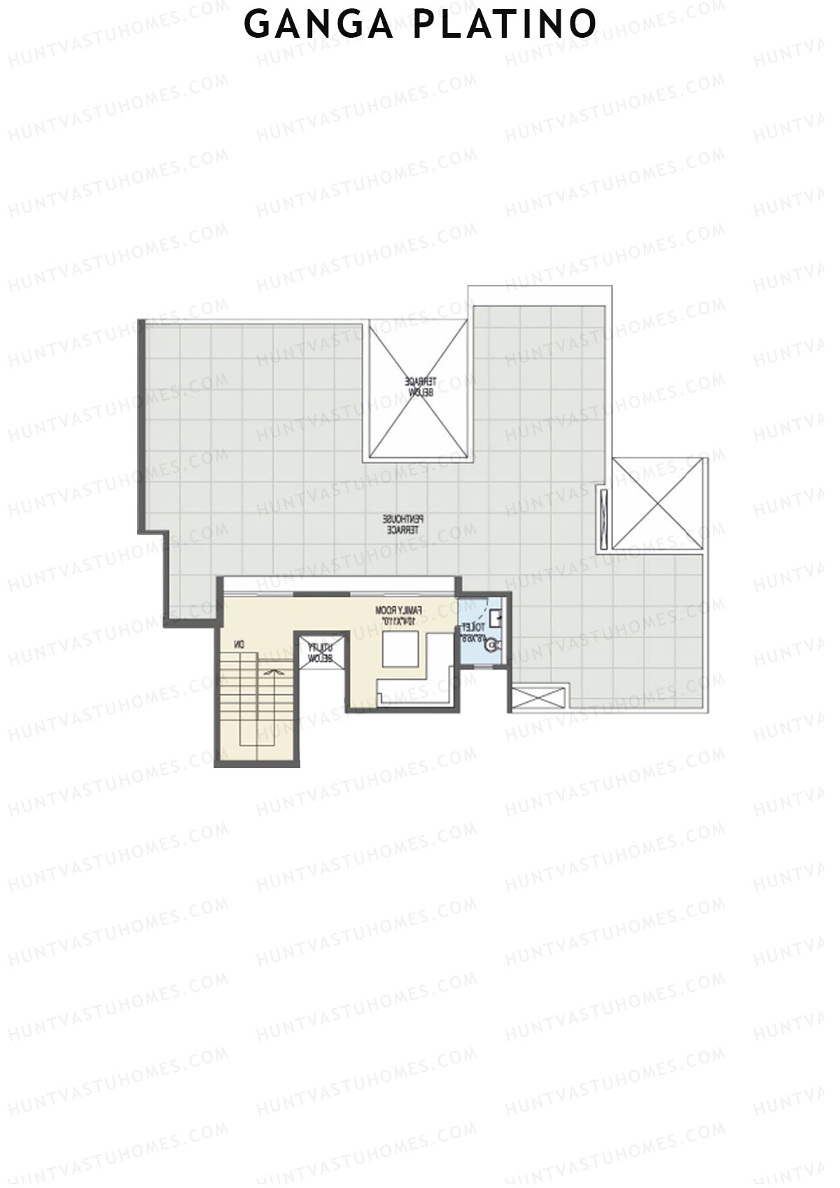 Ganga Platino Tower T Unit 2 (Penthouse) Floor Plan