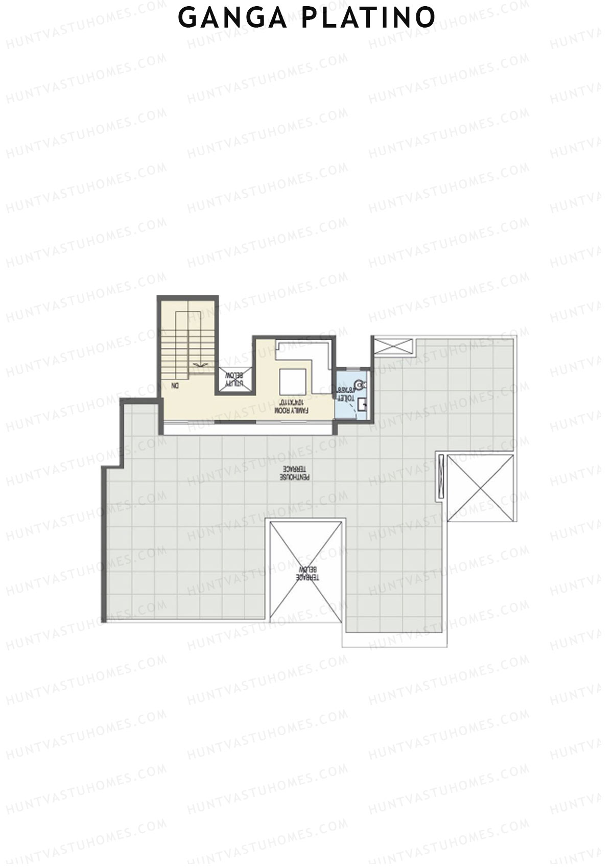 Ganga Platino Tower T Unit 3 (Penthouse) Floor Plan